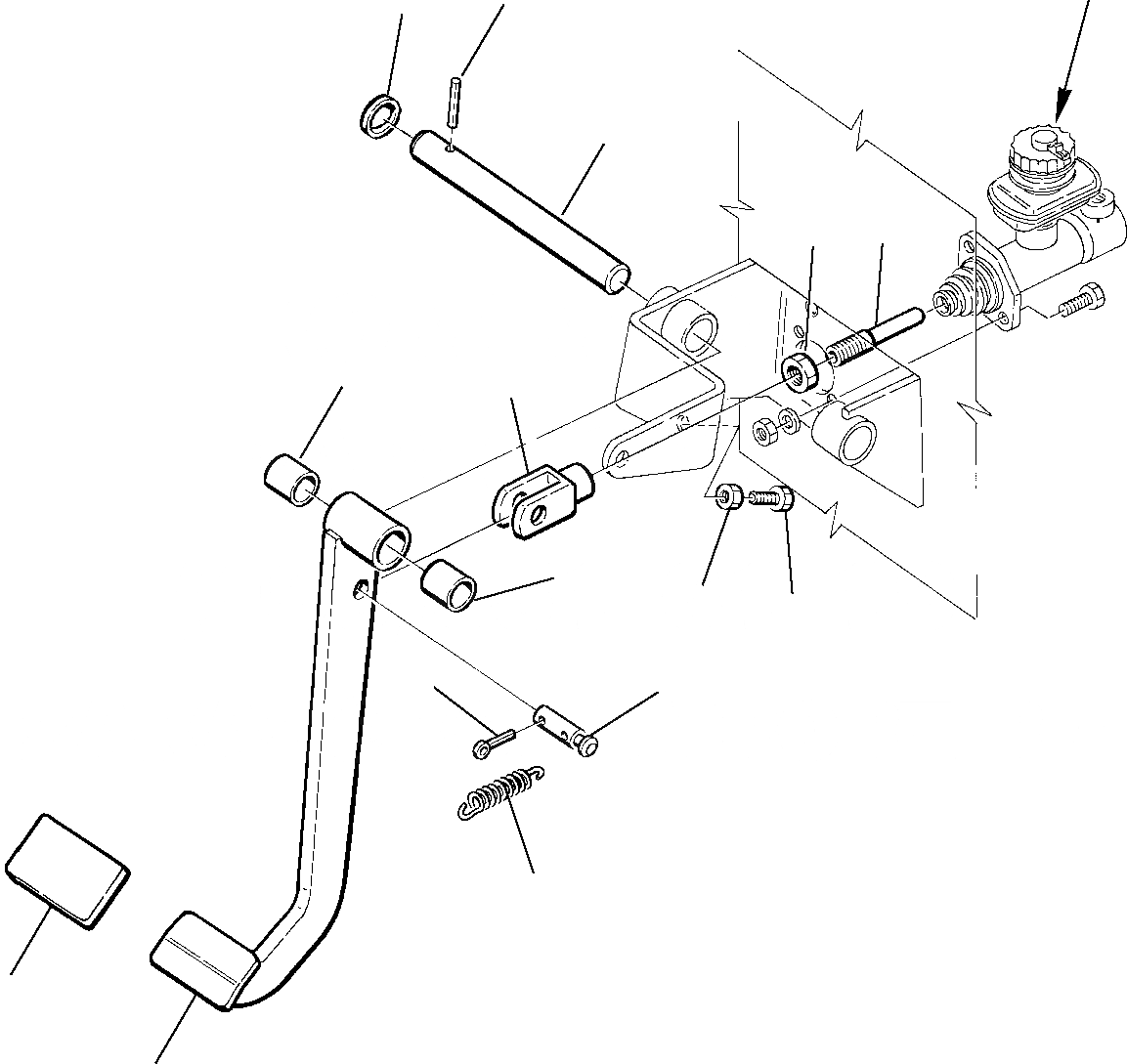 Схема запчастей Komatsu WB70A-1 - ПЕДАЛЬ ТОРМОЗА СИСТЕМА УПРАВЛЕНИЯ