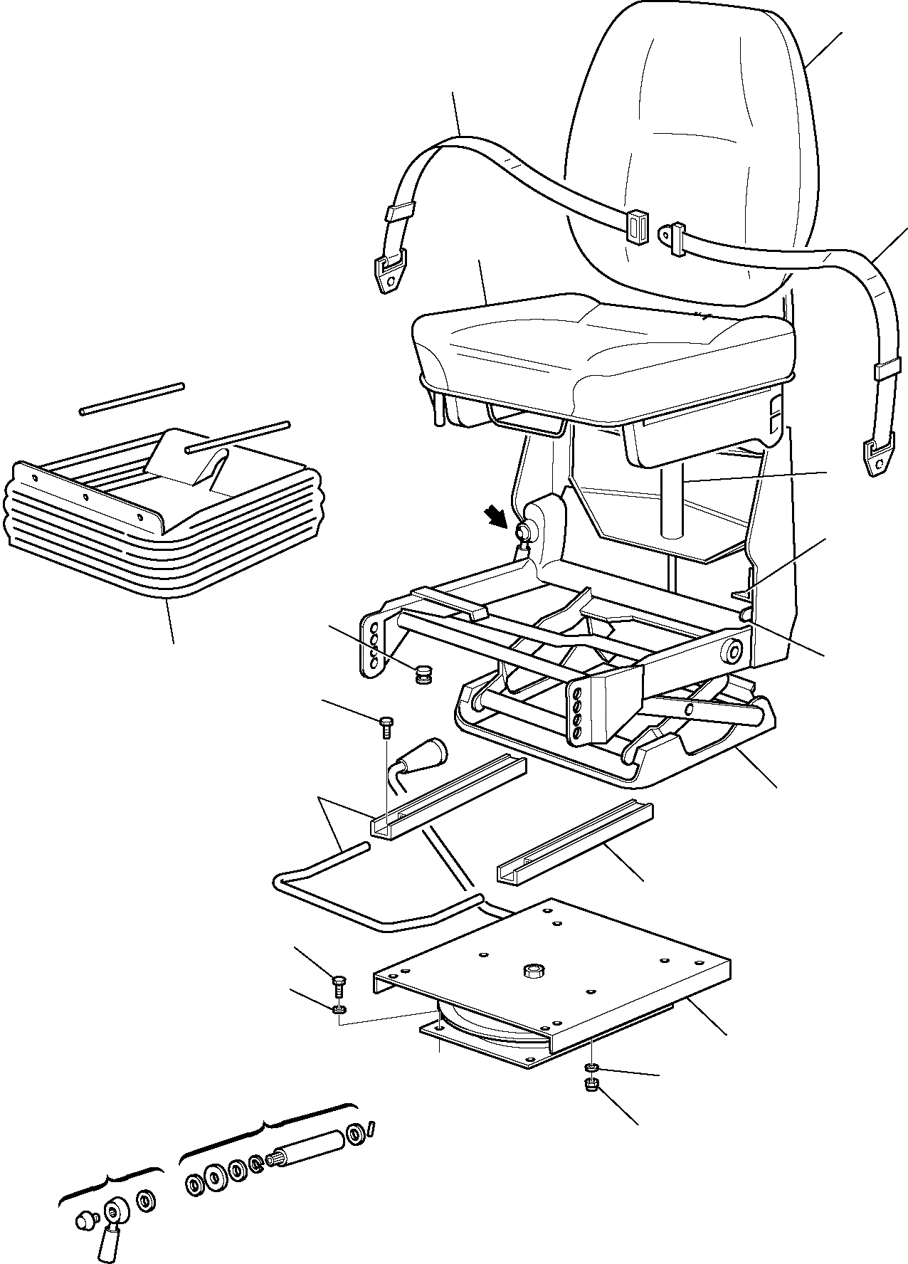 Схема запчастей Komatsu WB70A-1 - СИДЕНЬЕ ОПЕРАТОРА ЧАСТИ КОРПУСА И КАБИНА