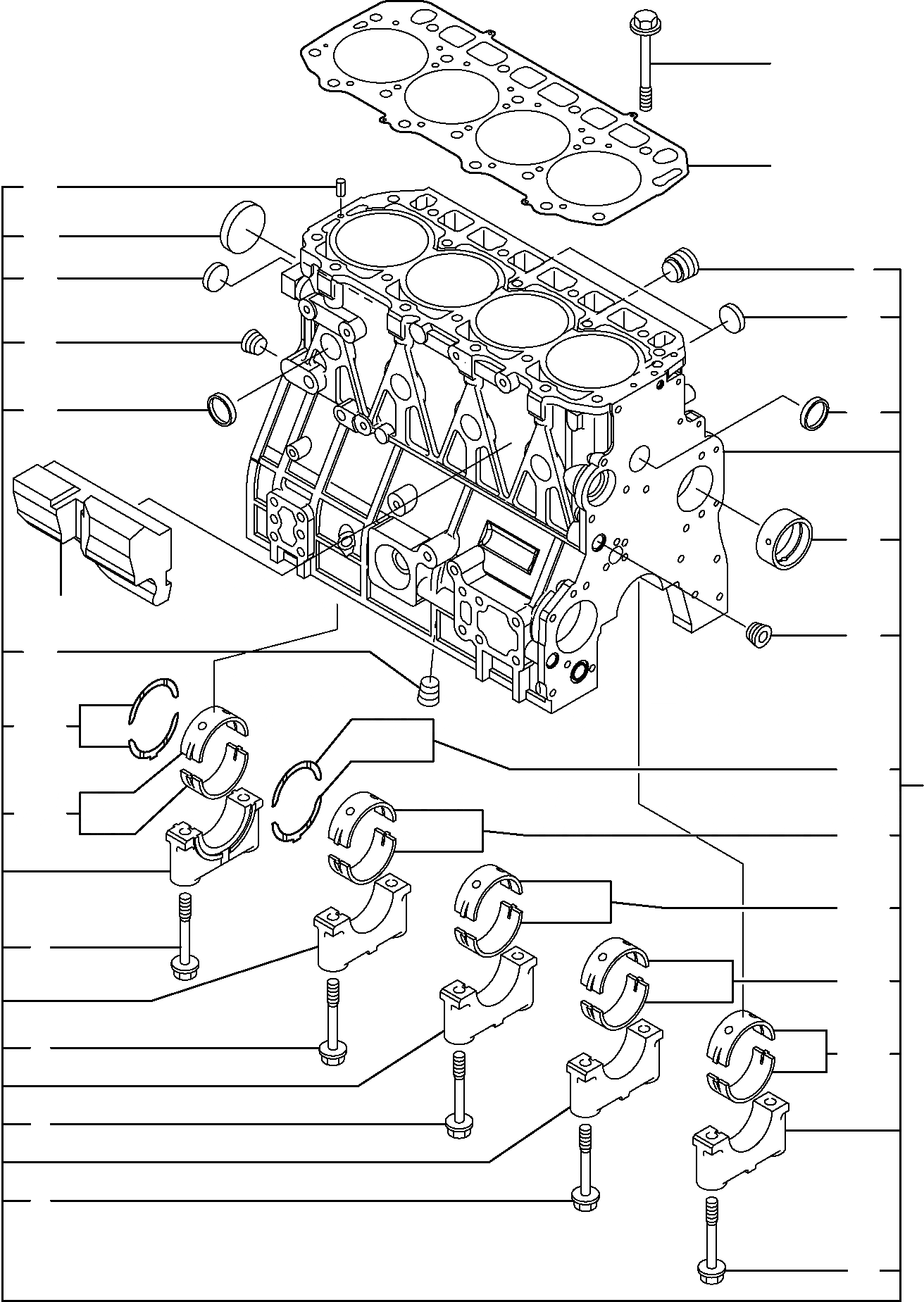 Схема запчастей Komatsu WB70A-1 - БЛОК ЦИЛИНДРОВ ГОЛОВКА ЦИЛИНДРОВ