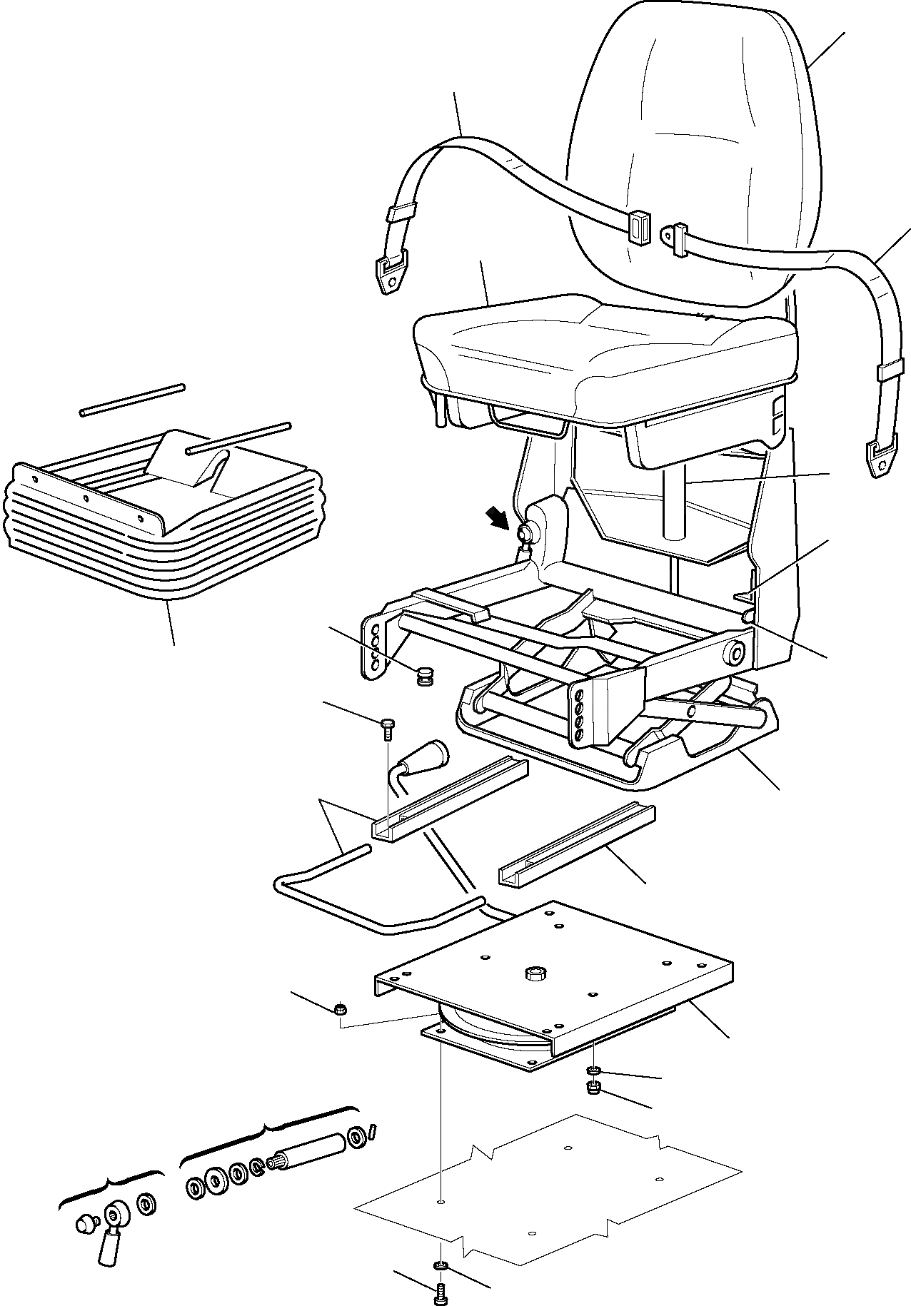 Схема запчастей Komatsu WB70A-1 - СИДЕНЬЕ ОПЕРАТОРА ЧАСТИ КОРПУСА И КАБИНА