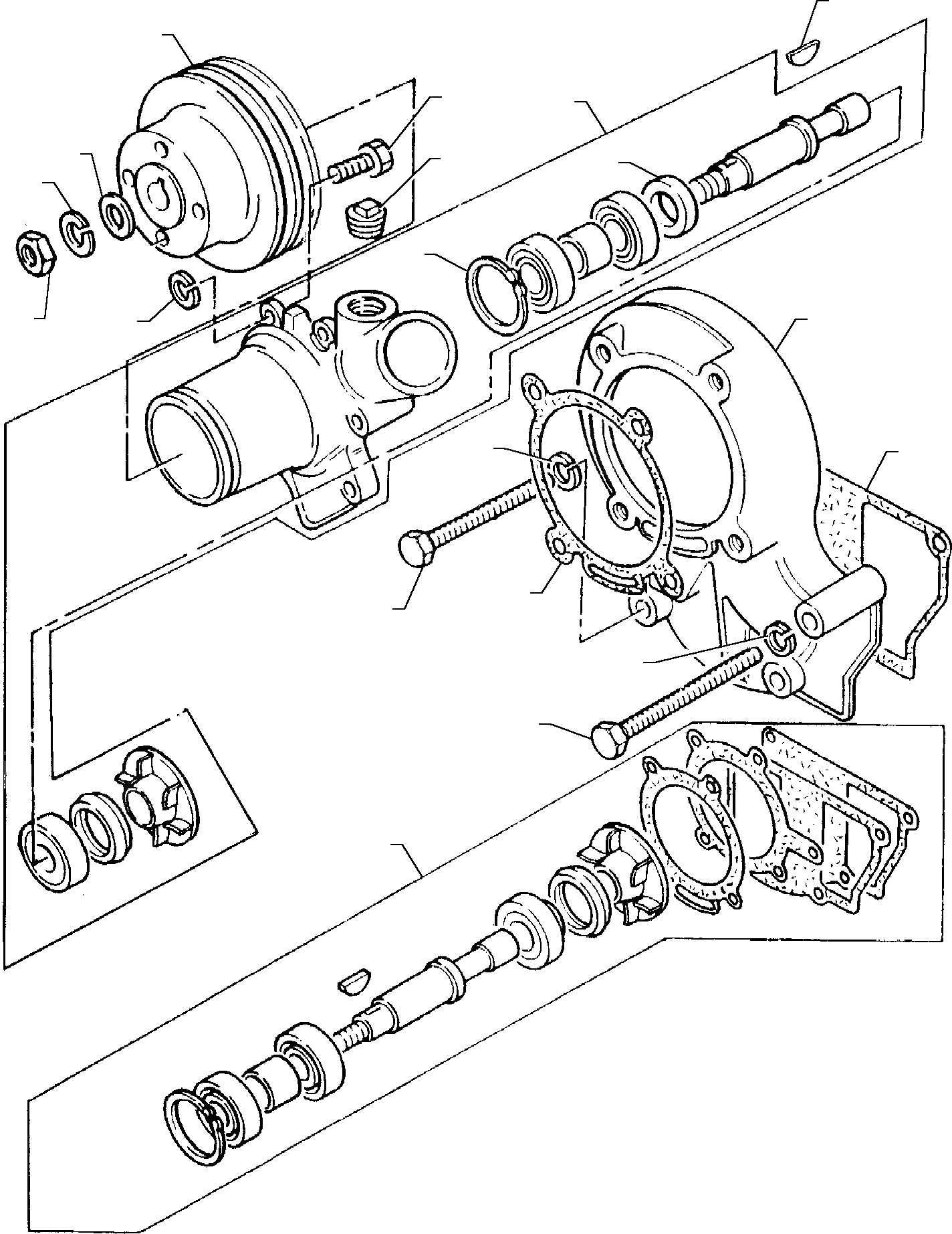 Схема запчастей Komatsu WB91R-1 WB93R-1 - ВОДЯНАЯ ПОМПА (ASPIRATED ДВИГАТЕЛЬ) ГОЛОВКА ЦИЛИНДРОВ