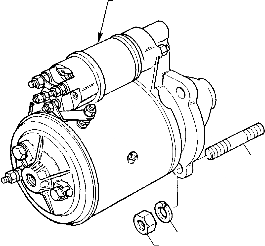 Схема запчастей Komatsu WB91R-1 WB93R-1 - СТАРТЕР И КРЕПЛЕНИЕS (ASPIRATED ДВИГАТЕЛЬ) ГОЛОВКА ЦИЛИНДРОВ