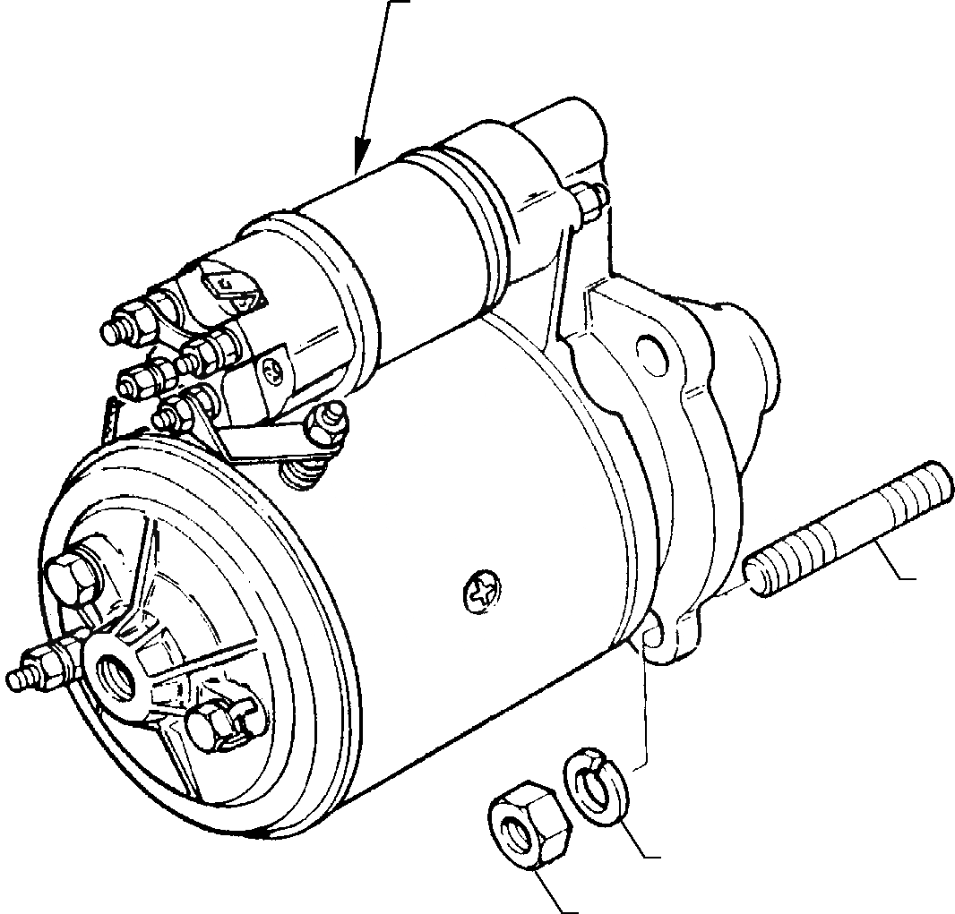 Схема запчастей Komatsu WB91R-1 WB93R-1 - СТАРТЕР И КРЕПЛЕНИЕS (TURBO ДВИГАТЕЛЬ) ГОЛОВКА ЦИЛИНДРОВ