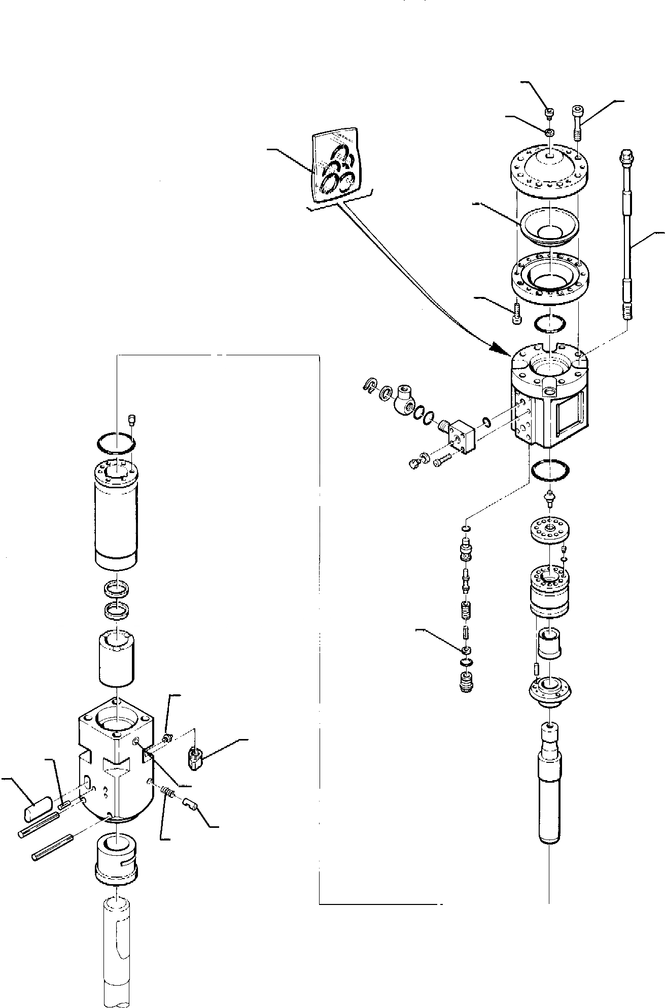 Схема запчастей Komatsu WB91R-1 WB93R-1 - МОЛОТ M (/) МАРКИРОВКА