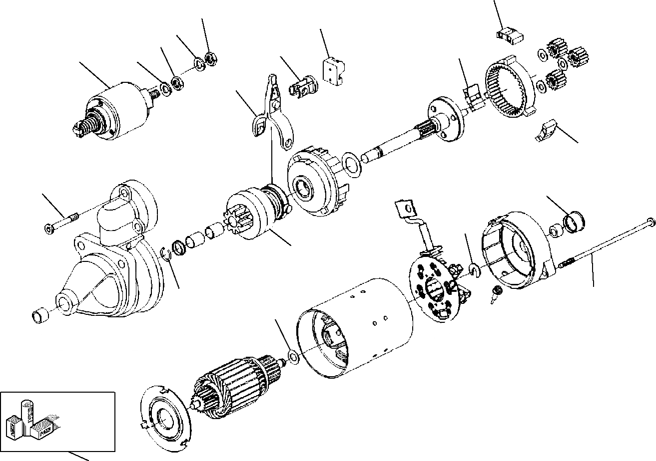 Схема запчастей Komatsu WB91R-5 - СТАРТЕР (/) ДВИГАТЕЛЬ