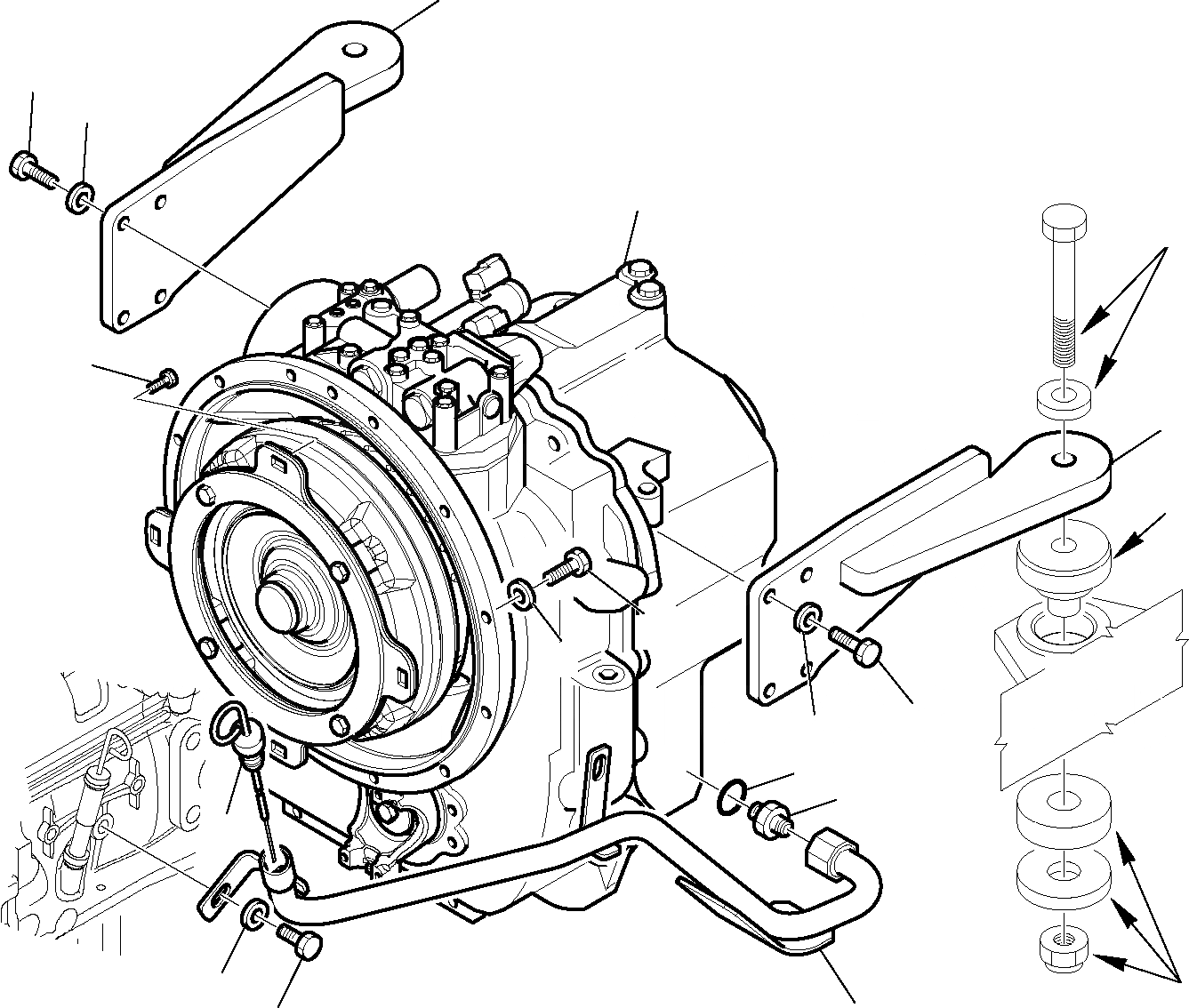 Схема запчастей Komatsu WB91R-5 - ТРАНСМИССИЯ КРЕПЛЕНИЕ (WD) РАМА