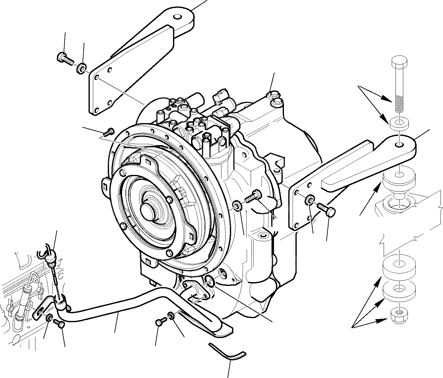 Схема запчастей Komatsu WB91R-5 - ТРАНСМИССИЯ КРЕПЛЕНИЕ (WD) РАМА