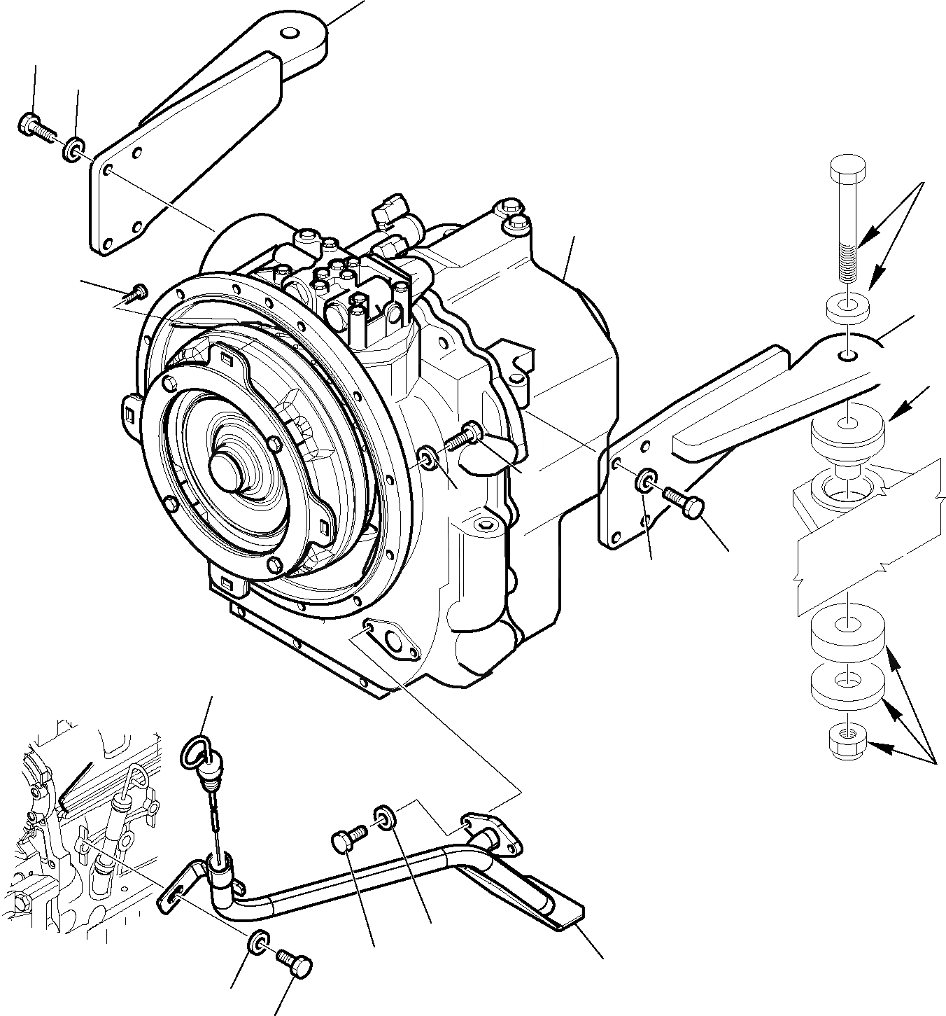 Схема запчастей Komatsu WB91R-5 - ТРАНСМИССИЯ КРЕПЛЕНИЕ (WD) РАМА