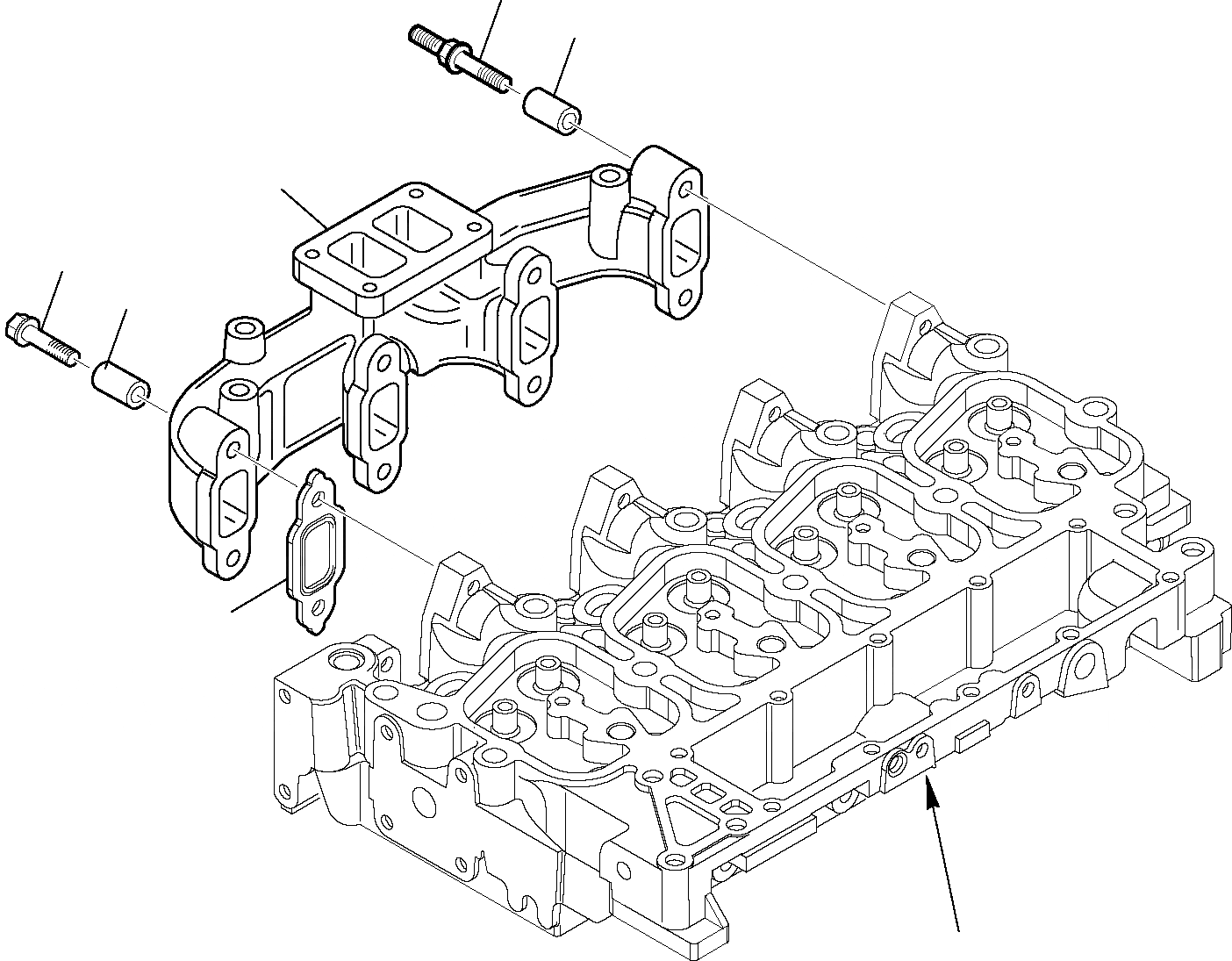 Схема запчастей Komatsu WB91R-5E0 - ВЫПУСКНОЙ КОЛЛЕКТОР (/) ДВИГАТЕЛЬ