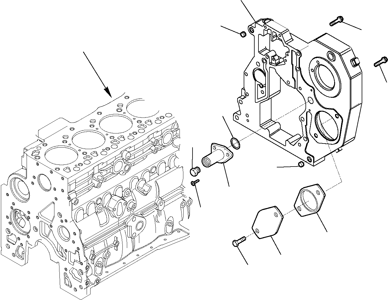 Схема запчастей Komatsu WB91R-5E0 - КОЖУХ ШЕСТЕРЕН. ПЕРЕДАЧИ ДВИГАТЕЛЬ