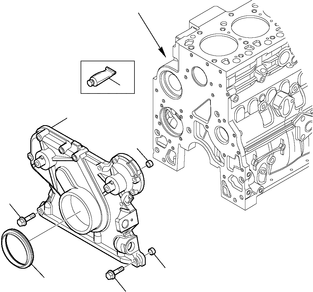 Схема запчастей Komatsu WB91R-5E0 - ПЕРЕДН. COVER ДВИГАТЕЛЬ