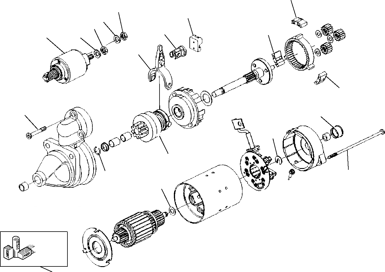 Схема запчастей Komatsu WB91R-5E0 - СТАРТЕР (/) ДВИГАТЕЛЬ