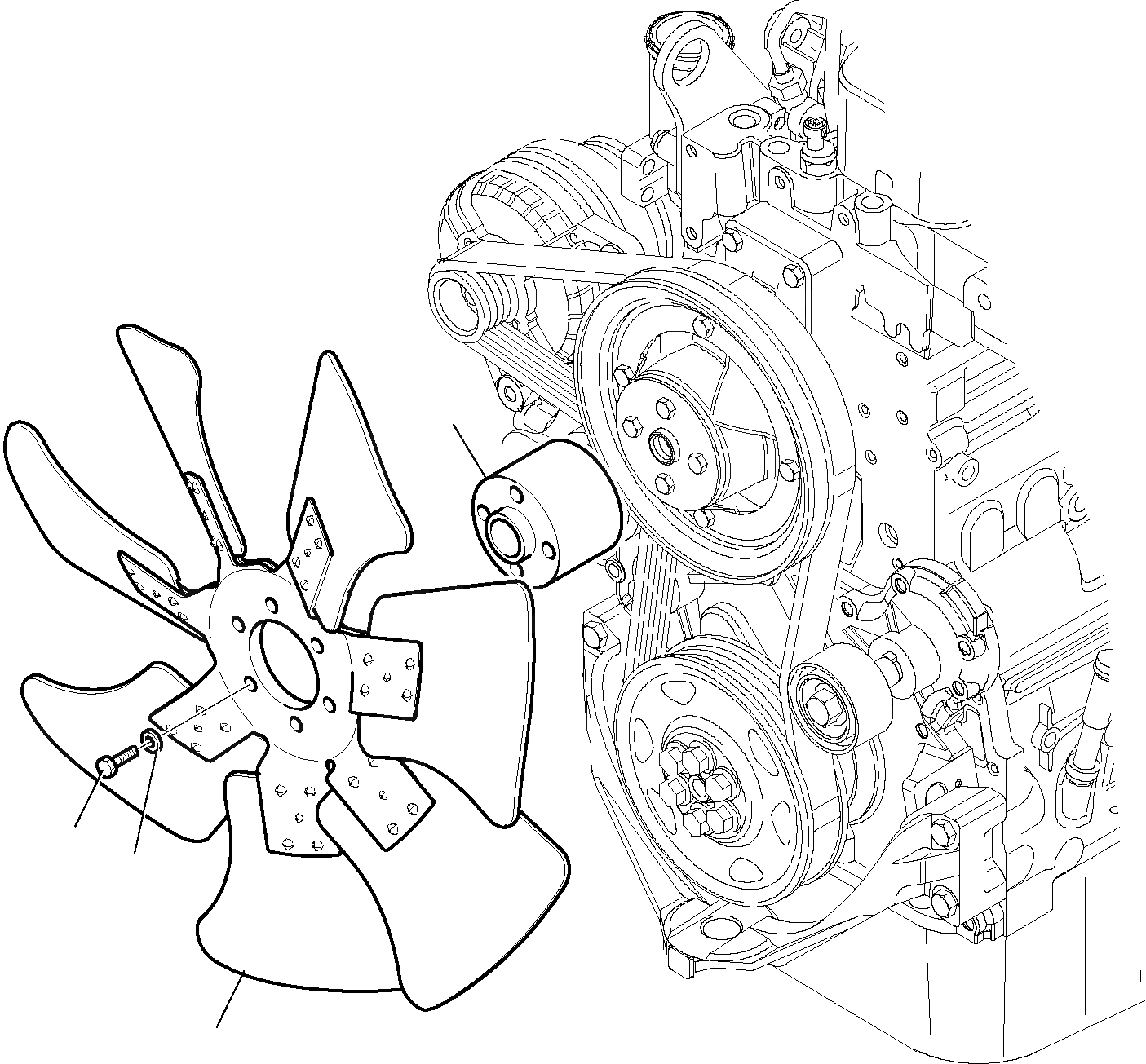 Схема запчастей Komatsu WB91R-5E0 - ВЕНТИЛЯТОР ДВИГ-ЛЯ КОМПОНЕНТЫ ДВИГАТЕЛЯ И ЭЛЕКТРИКА