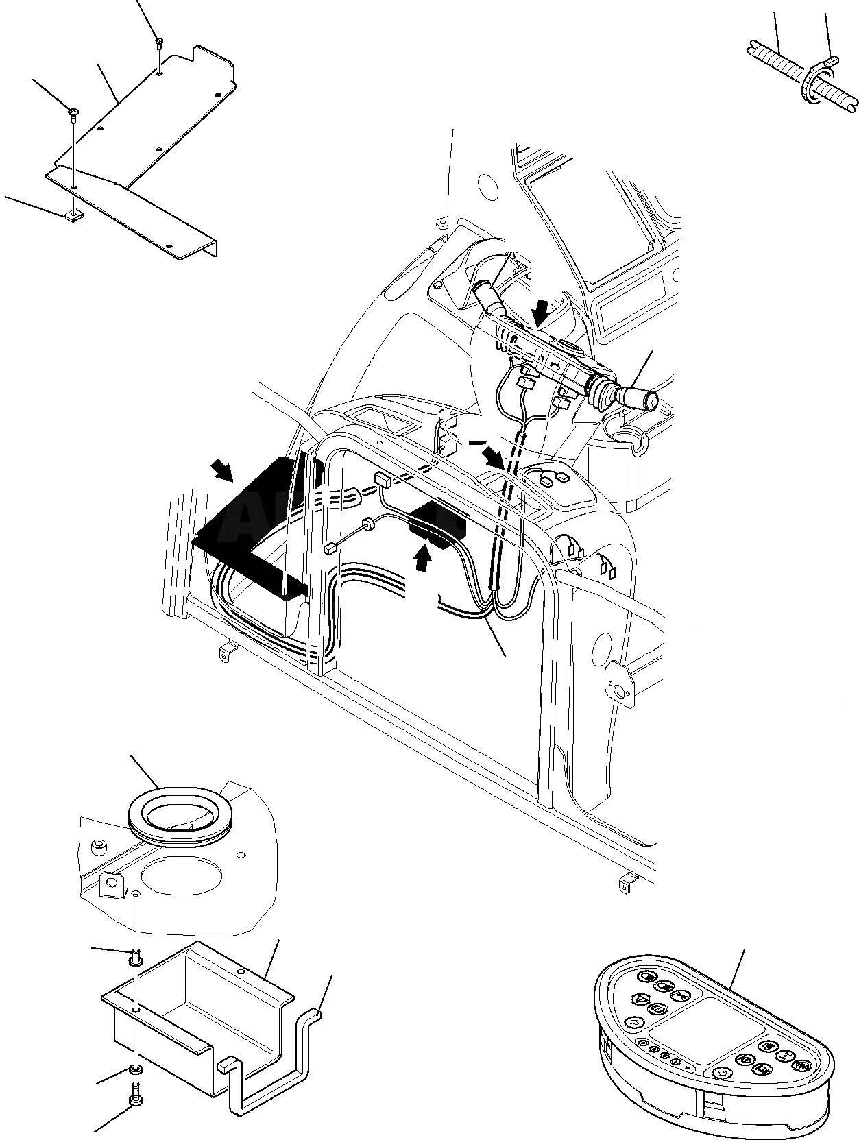 Схема запчастей Komatsu WB91R-5E0 - ЭЛЕКТРИКА (КАБИНА) (/) КОМПОНЕНТЫ ДВИГАТЕЛЯ И ЭЛЕКТРИКА