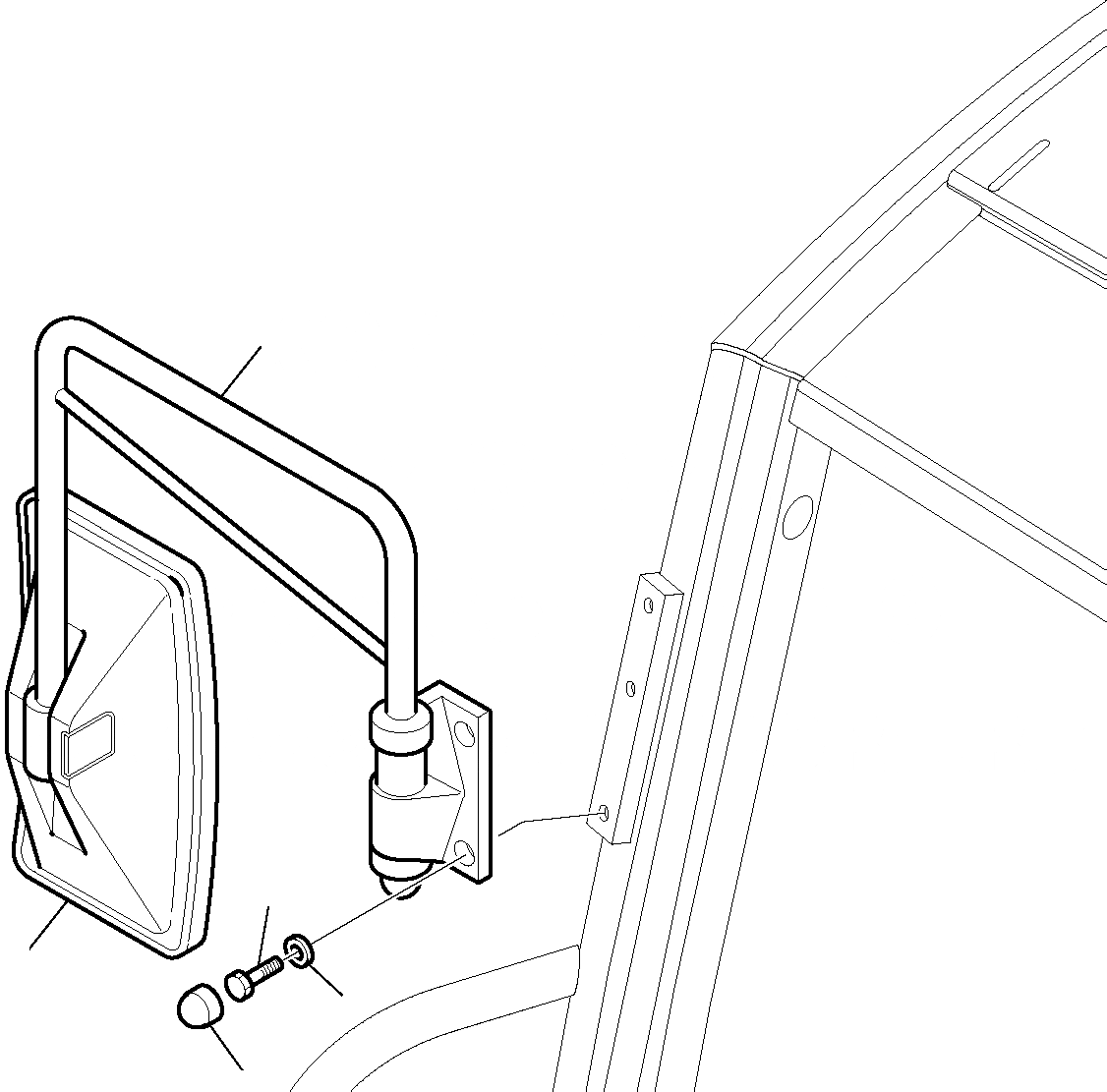 Схема запчастей Komatsu WB91R-5E0 - ПРАВ. VIEW MIRROR ЧАСТИ КОРПУСА И КАБИНА