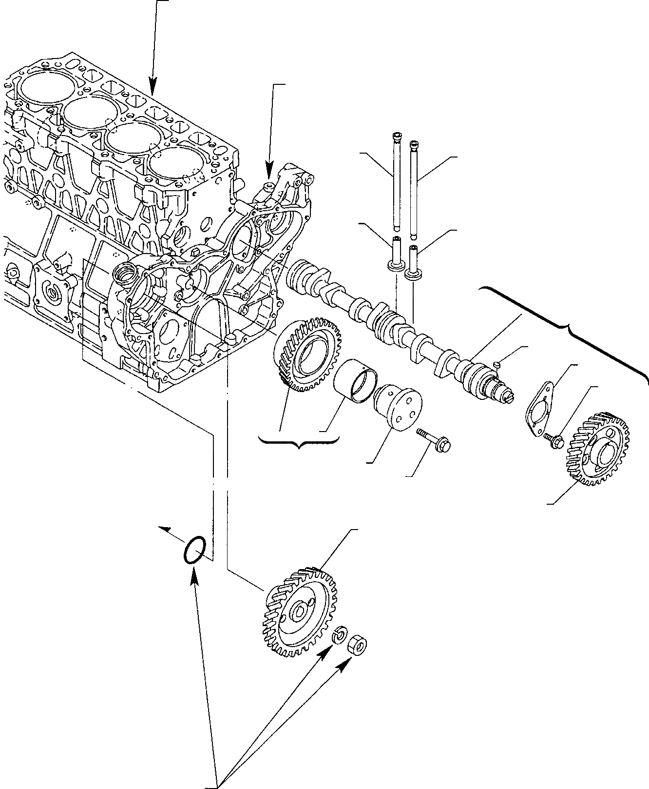 Схема запчастей Komatsu WB91R-2 - РАСПРЕДВАЛ & ВЕДУЩИЙ МЕХАНИЗМ ДВИГАТЕЛЬ