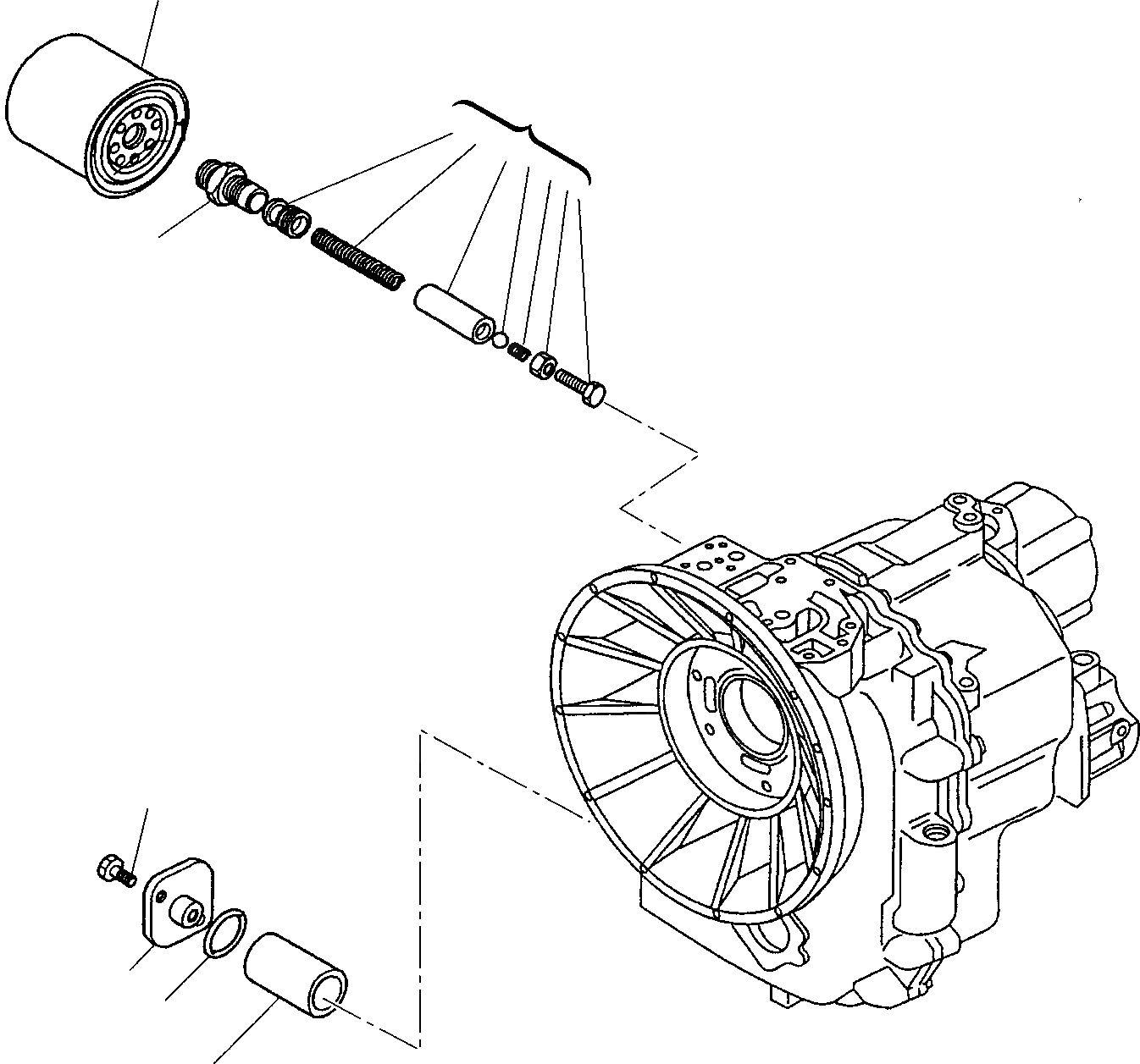 Схема запчастей Komatsu WB91R-2 - ТРАНСМИССИЯ (WD) (/) РАМА