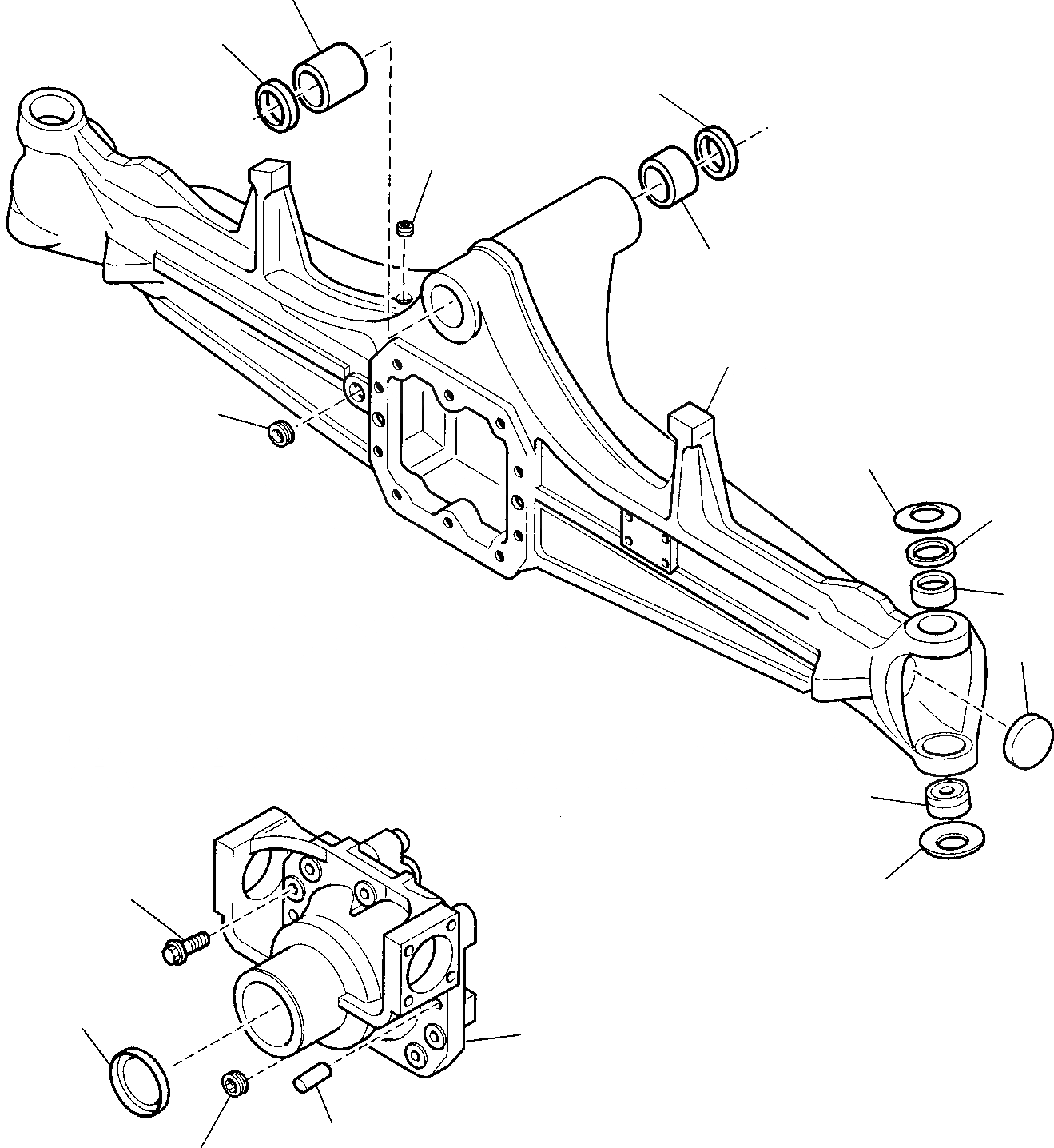 Схема запчастей Komatsu WB91R-2 - ПЕРЕДНИЙ МОСТ (WD) (/) РАМА