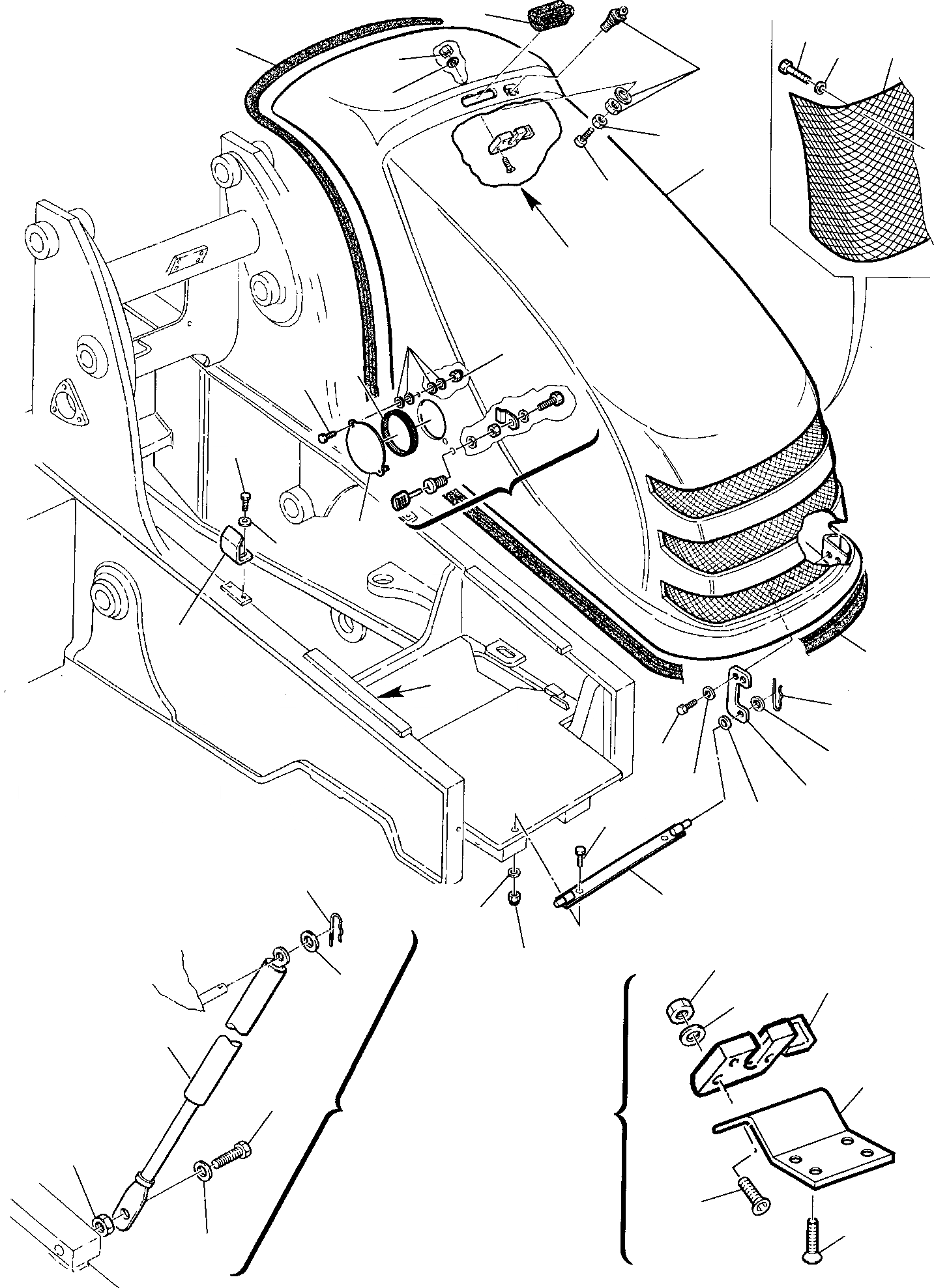 Схема запчастей Komatsu WB91R-2 - КРЫШКИ (/) ЧАСТИ КОРПУСА И КАБИНА