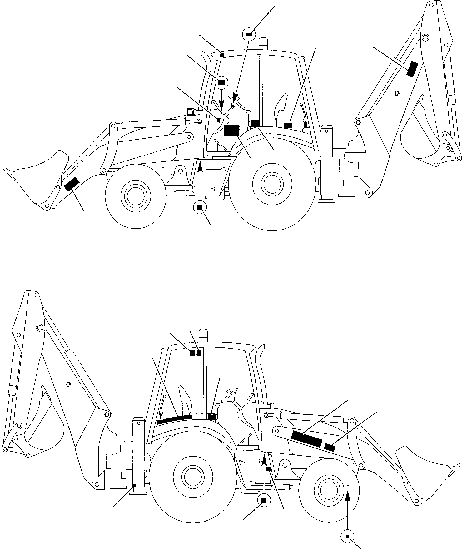 Схема запчастей Komatsu WB91R-2 - НАКЛЕЙКИ (/) МАРКИРОВКА