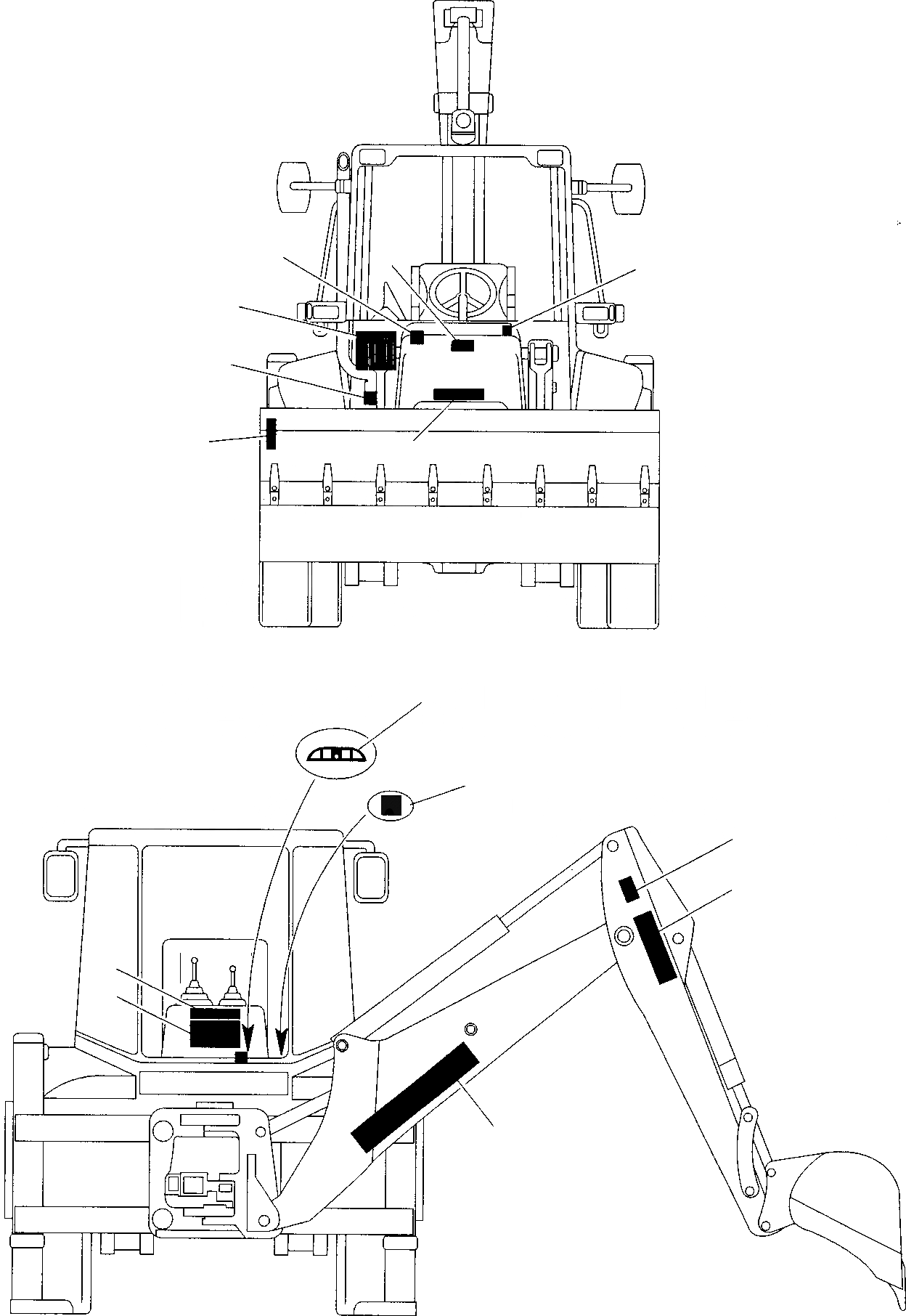 Схема запчастей Komatsu WB91R-2 - НАКЛЕЙКИ (/) МАРКИРОВКА