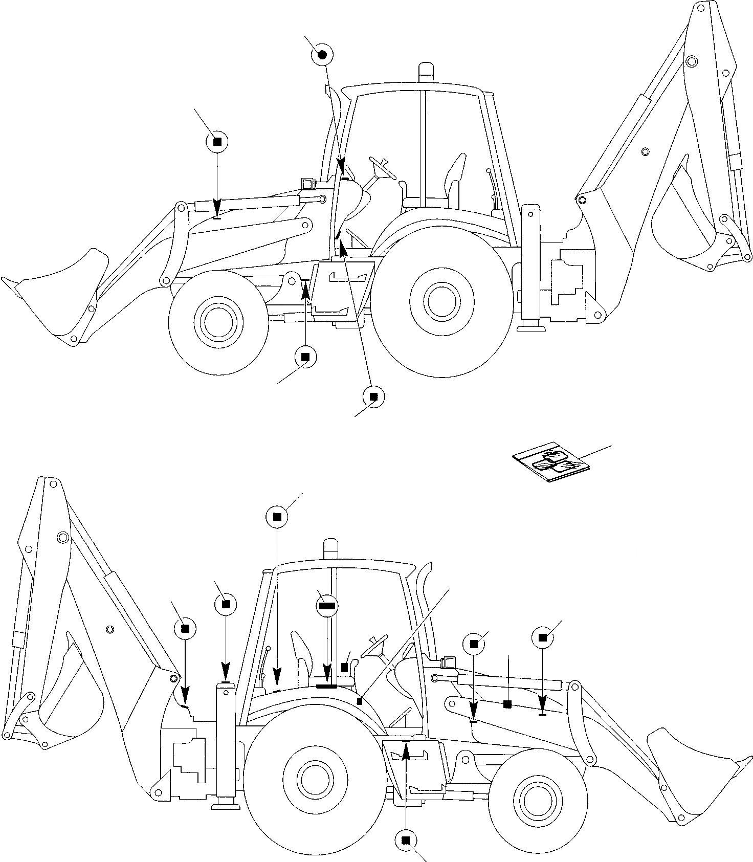 Схема запчастей Komatsu WB91R-2 - НАКЛЕЙКИ (/) МАРКИРОВКА