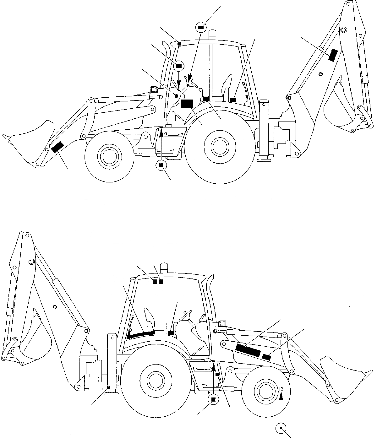 Схема запчастей Komatsu WB91R-2 - НАКЛЕЙКИ (/) МАРКИРОВКА