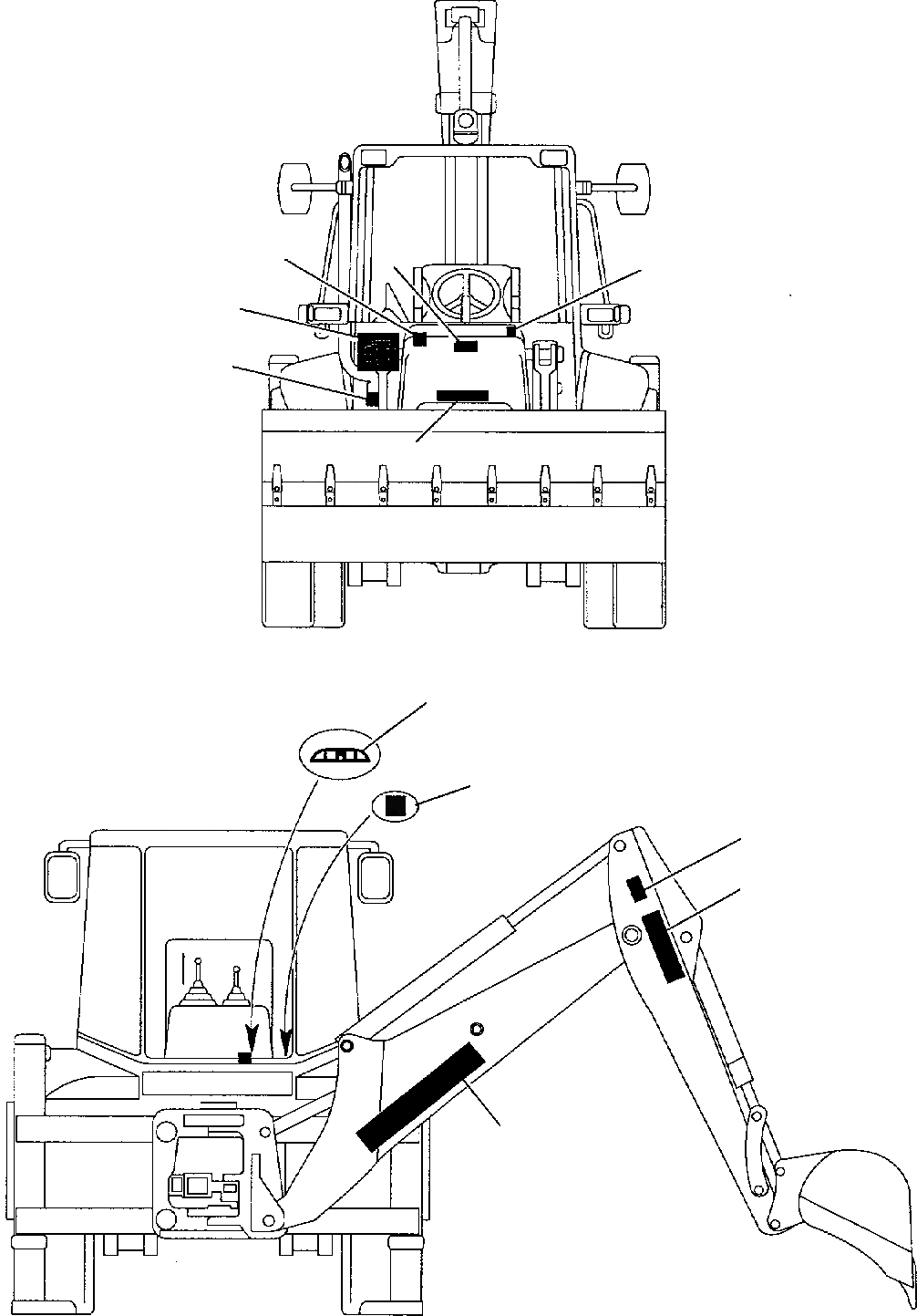 Схема запчастей Komatsu WB91R-2 - НАКЛЕЙКИ (/) МАРКИРОВКА