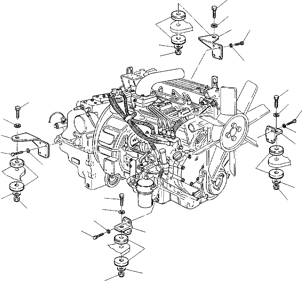 Схема запчастей Komatsu WB91R-2 - КРЕПЛЕНИЕ ДВИГАТЕЛЯ ЧАСТЬ КОМПОНЕНТЫ ДВИГАТЕЛЯ И ЭЛЕКТРИКА