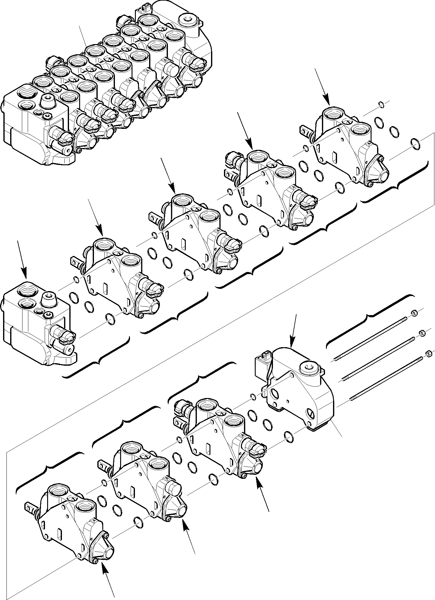 Схема запчастей Komatsu WB91R-2 - УПРАВЛЯЮЩ. КЛАПАН (7-СЕКЦИОНН) (ДЛЯ МОЛОТА) (/) ГИДРАВЛИКА РАБОЧЕЕ ОБОРУДОВАНИЕ