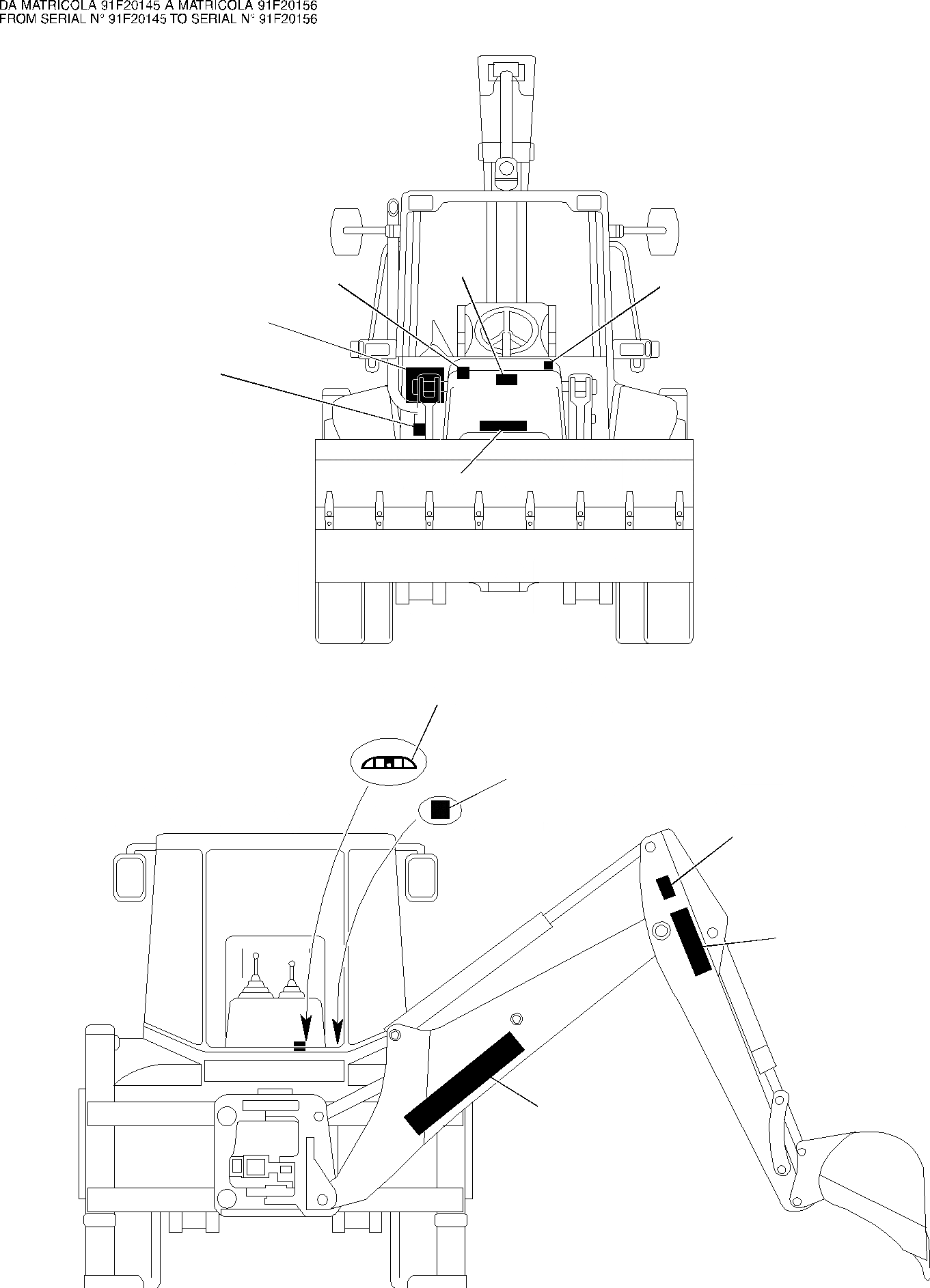 Схема запчастей Komatsu WB91R-2 - НАКЛЕЙКИ (/) МАРКИРОВКА