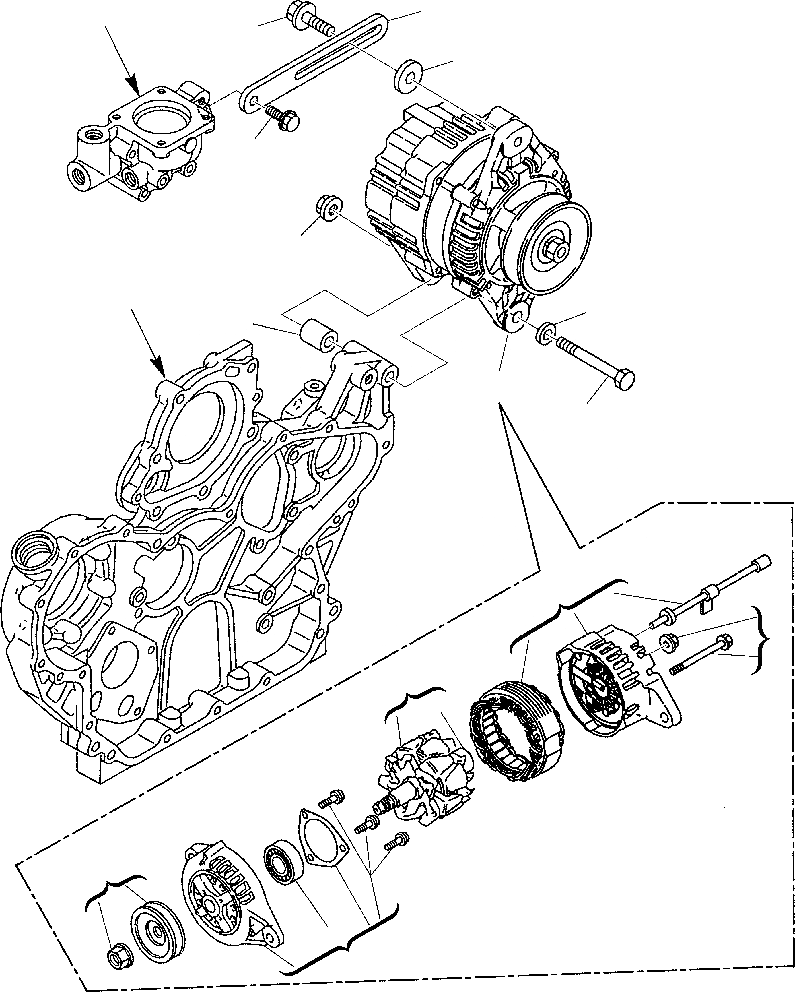 Схема запчастей Komatsu WB91R-2 - ГЕНЕРАТОР ДВИГАТЕЛЬ