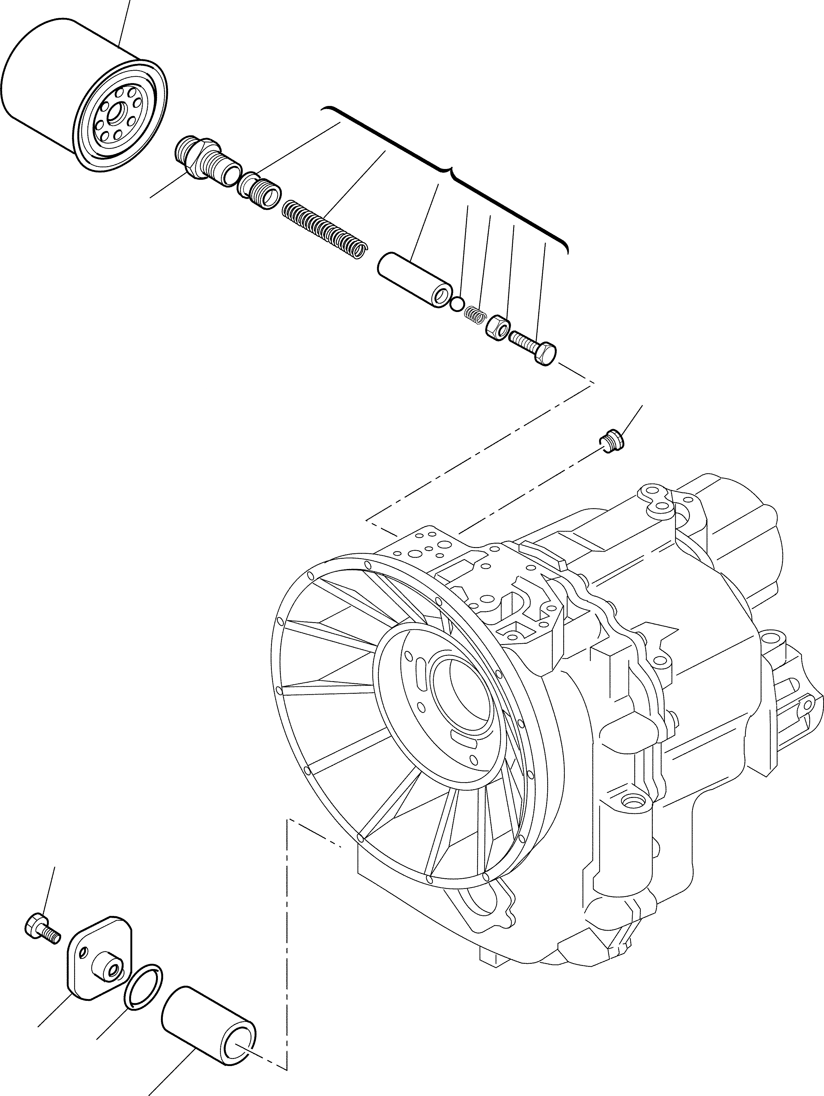 Схема запчастей Komatsu WB91R-2 - ТРАНСМИССИЯ (WD) (/) РАМА