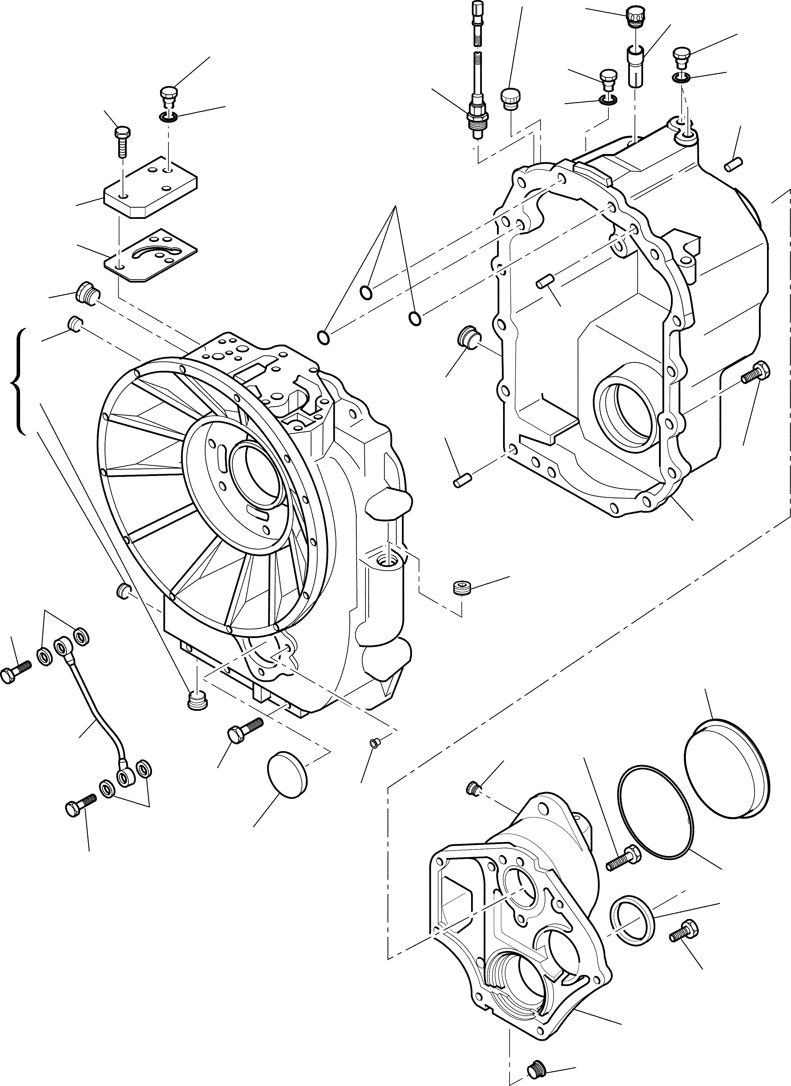 Схема запчастей Komatsu WB91R-2 - ТРАНСМИССИЯ (WD) (/) РАМА