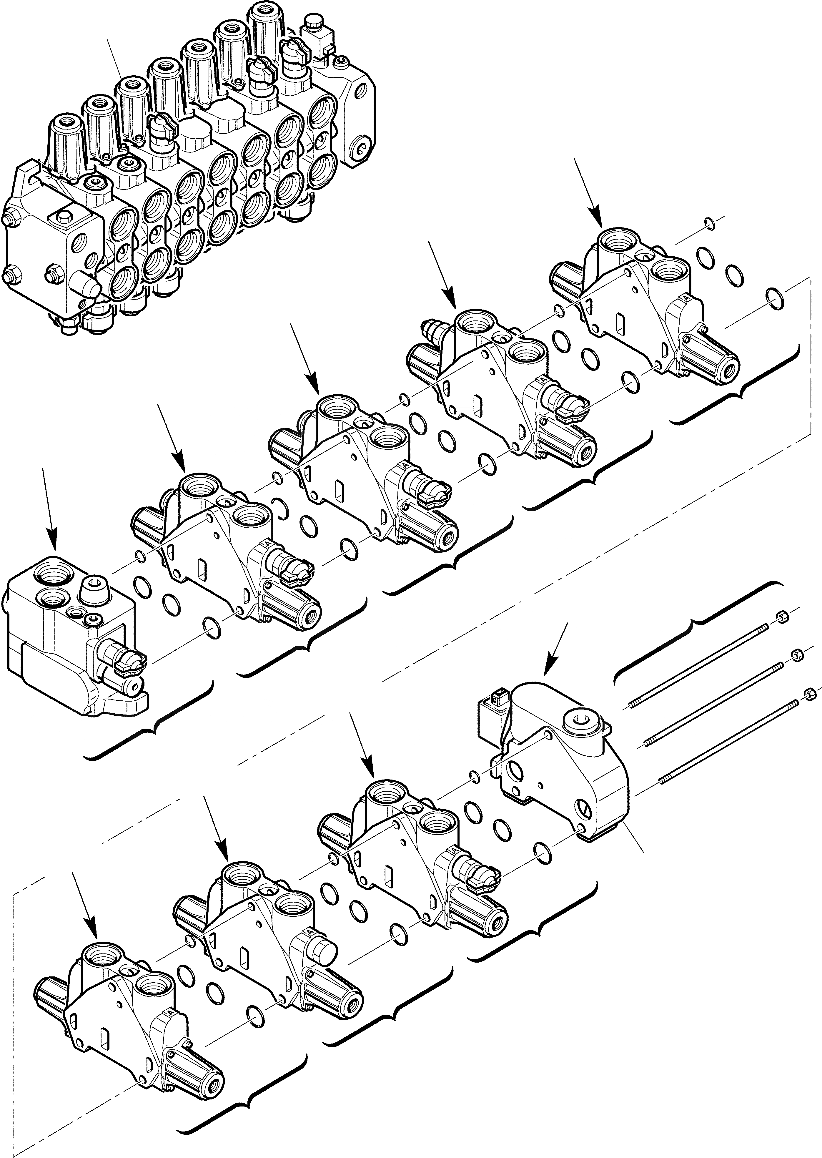 Схема запчастей Komatsu WB91R-2 - УПРАВЛЯЮЩ. КЛАПАН (7-СЕКЦИОНН) (ДЛЯ МОЛОТА) (С PPC) (ОПЦИОНН.) (/) ГИДРАВЛИКА РАБОЧЕЕ ОБОРУДОВАНИЕ