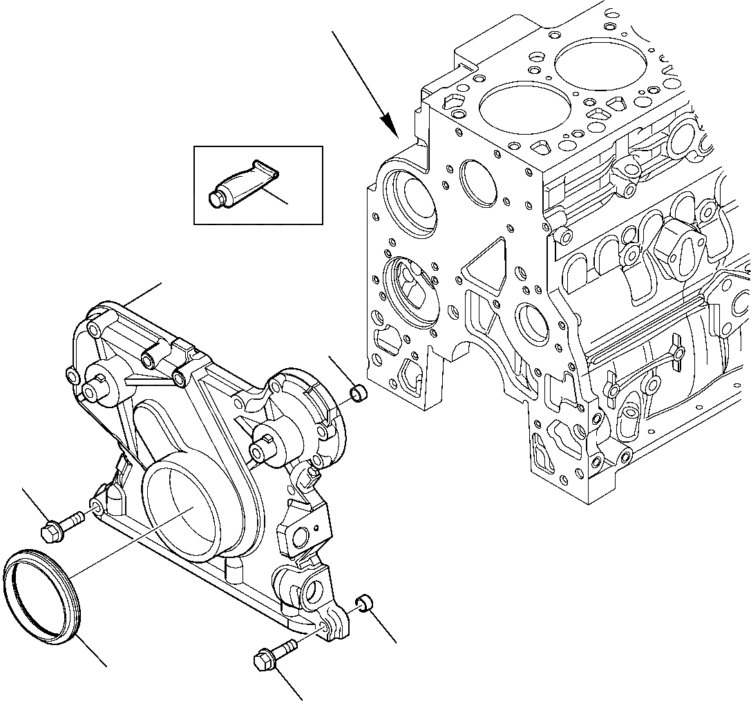 Схема запчастей Komatsu WB93R-5 - ПЕРЕДН. COVER ДВИГАТЕЛЬ