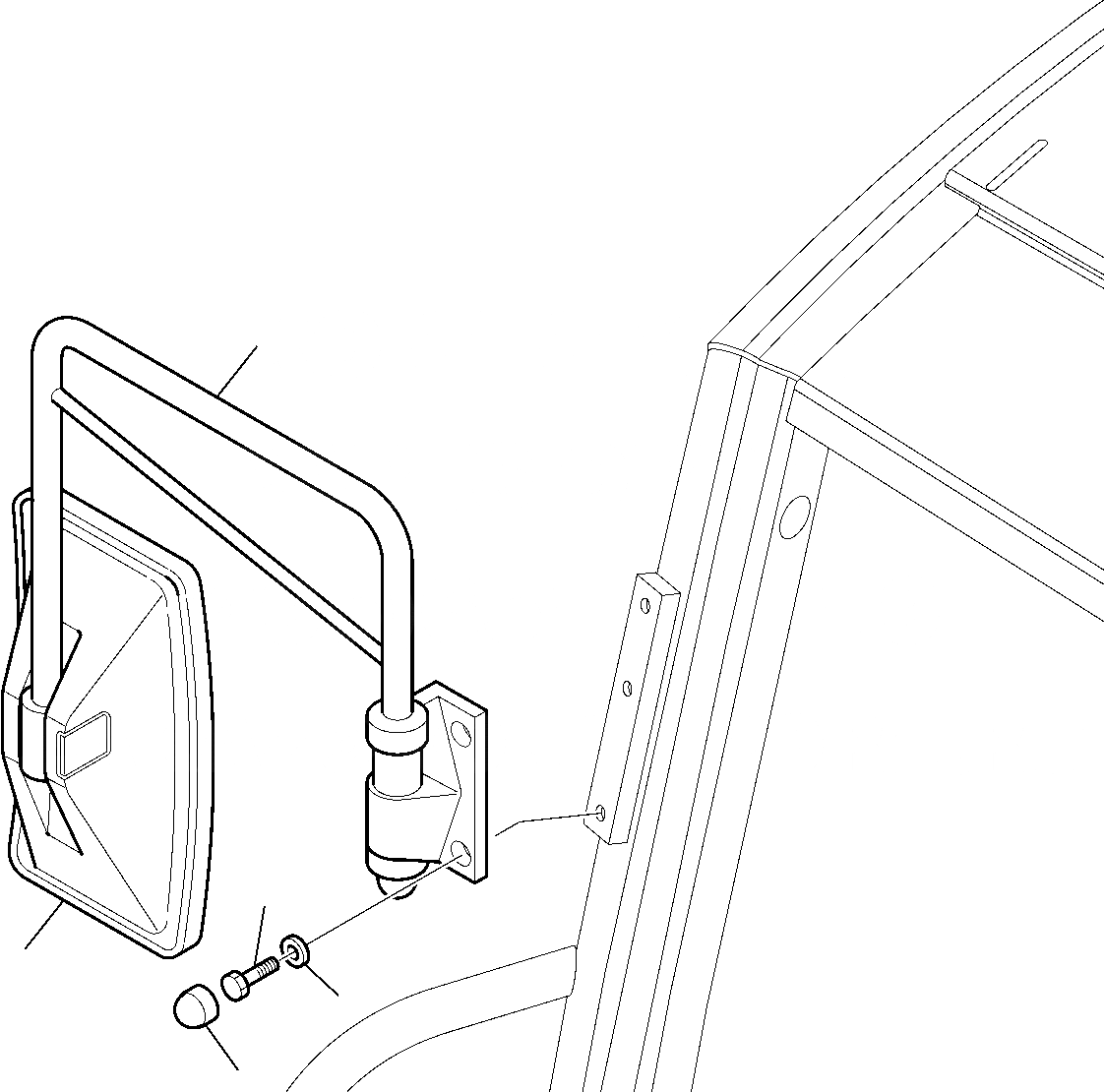 Схема запчастей Komatsu WB93R-5 - ПРАВ. VIEW MIRROR ЧАСТИ КОРПУСА И КАБИНА