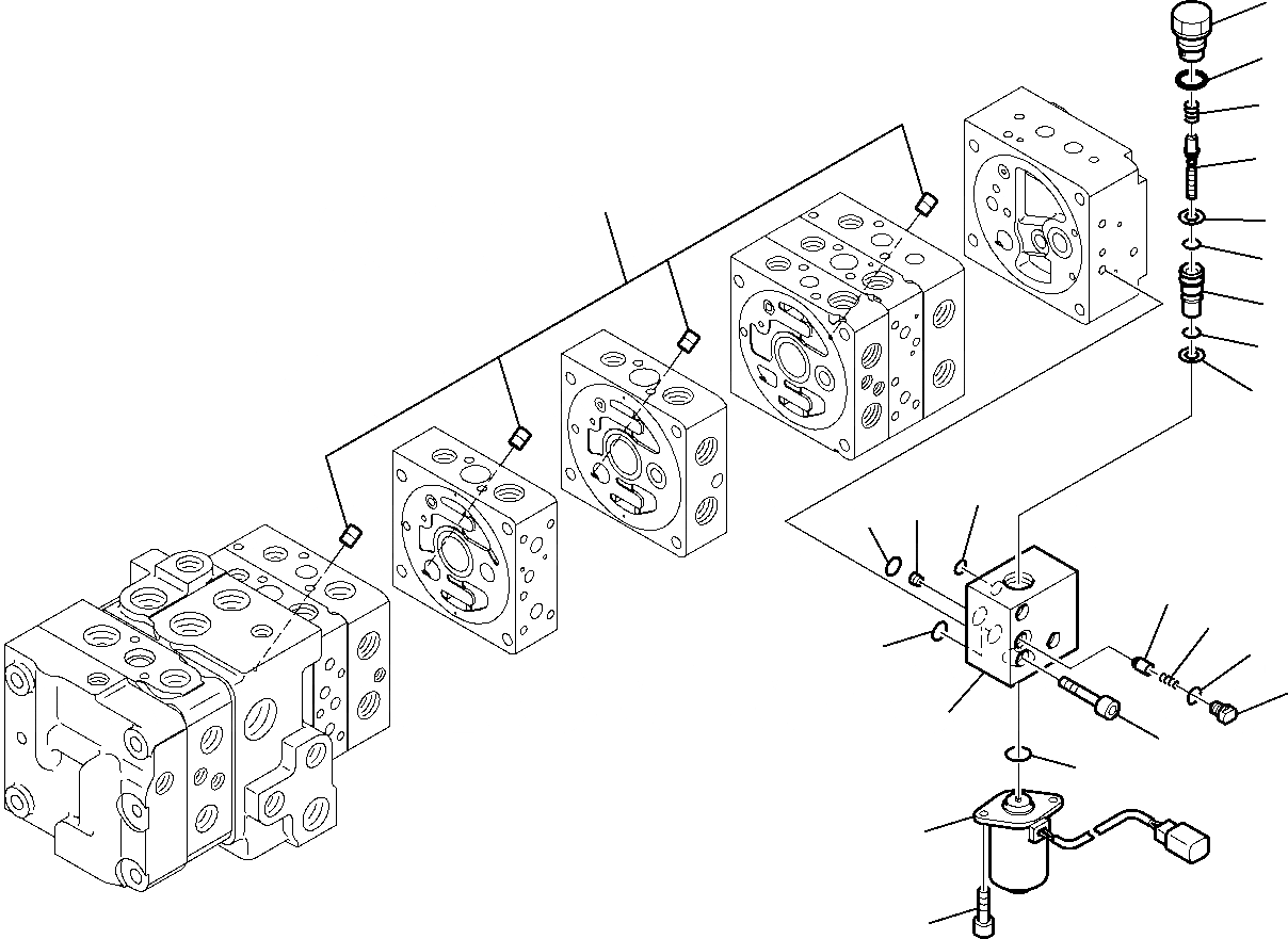Схема запчастей Komatsu WB93R-5 - -СЕКЦ. УПРАВЛЯЮЩ. КЛАПАН (С ЭКСКАВАТ. PPC) (/) ГИДРАВЛИКА РАБОЧЕЕ ОБОРУДОВАНИЕ
