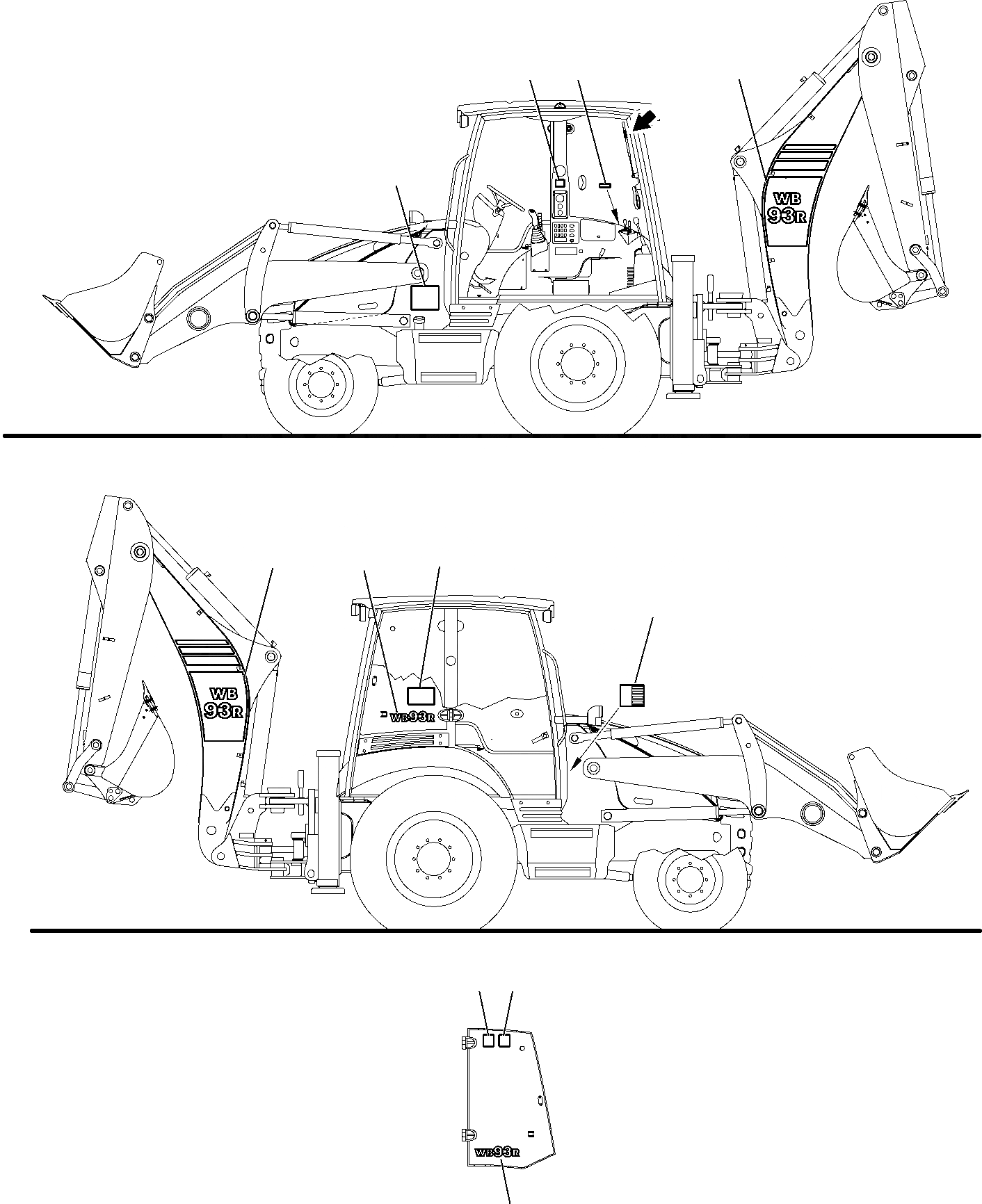 Схема запчастей Komatsu WB93R-5 - МАРКИРОВКА (/) МАРКИРОВКА