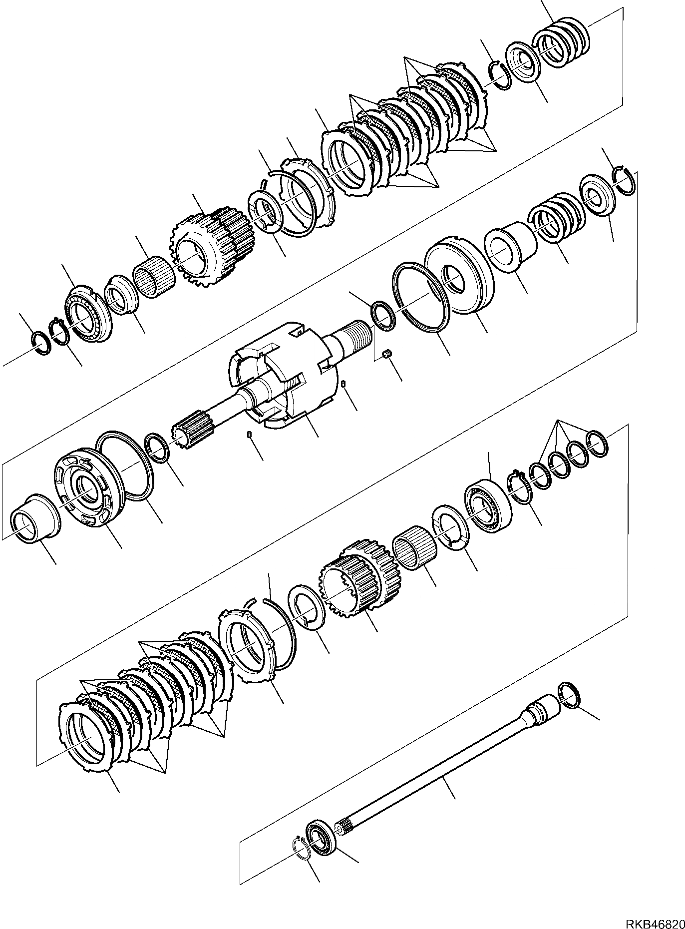 Схема запчастей Komatsu WB93R-5E0 - ТРАНСМИССИЯ (/) РАМА