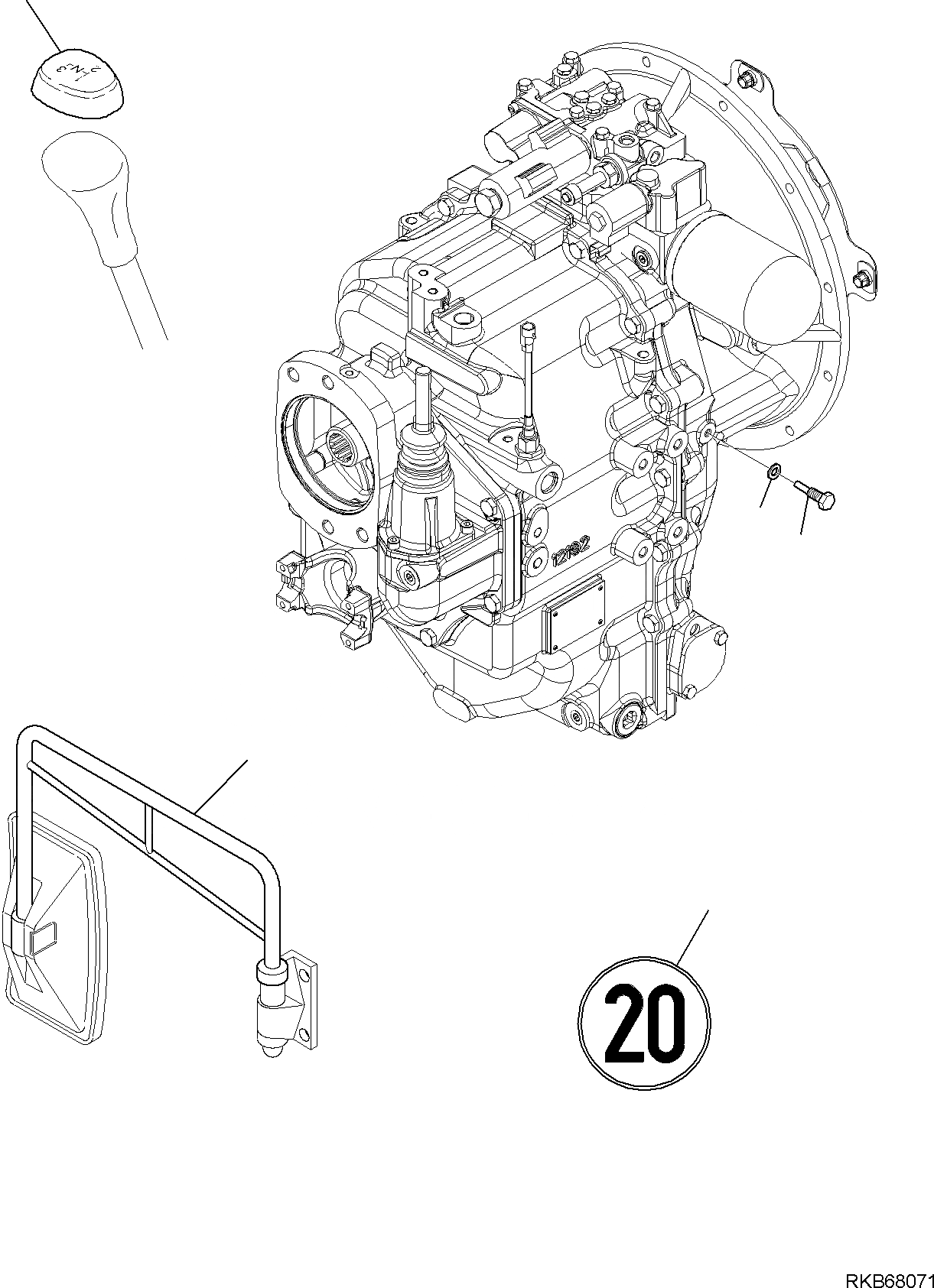 Схема запчастей Komatsu WB93R-5E0 - ОБОРУД-Е (TUV) ( КМ/Ч) (/) МАРКИРОВКА