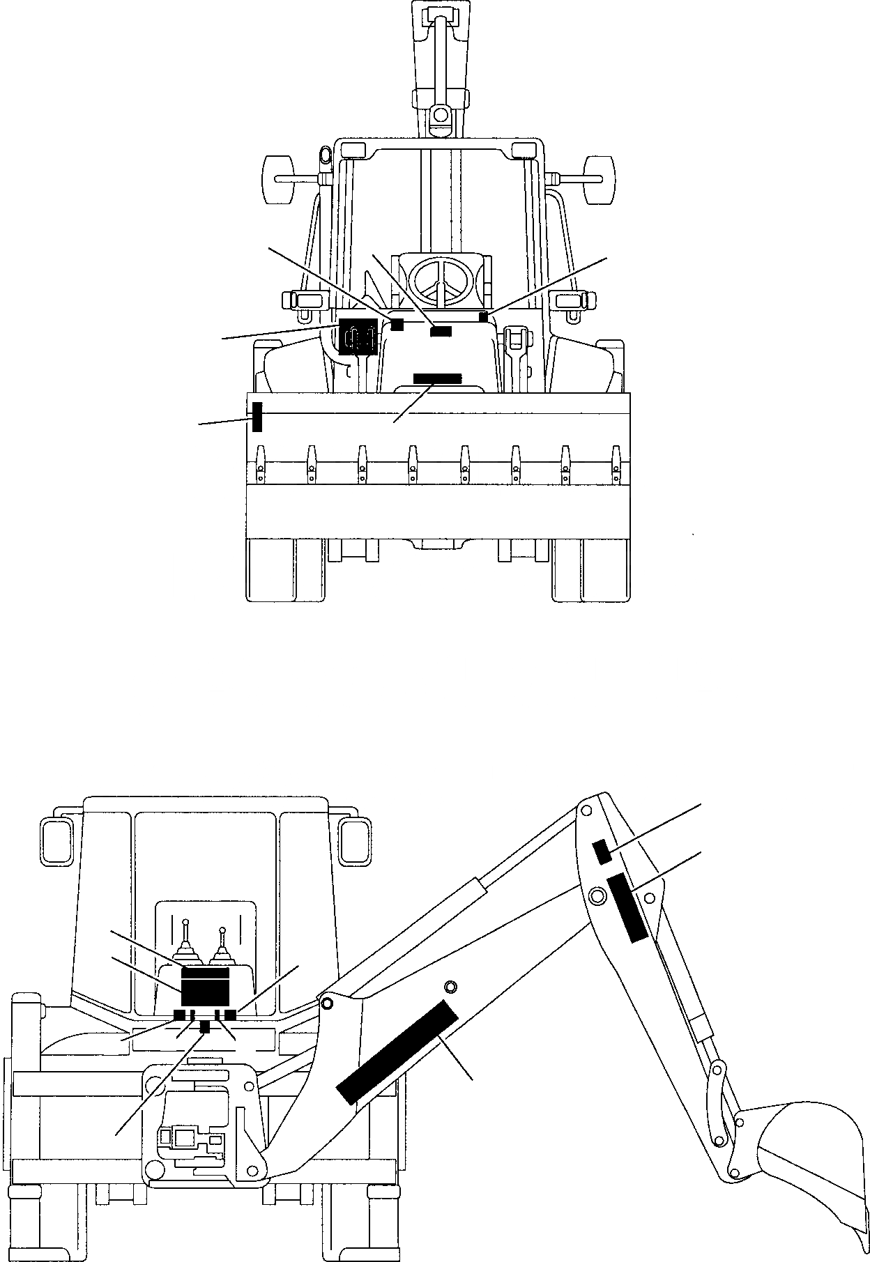 Схема запчастей Komatsu WB93R-2 - НАКЛЕЙКИ (/) МАРКИРОВКА