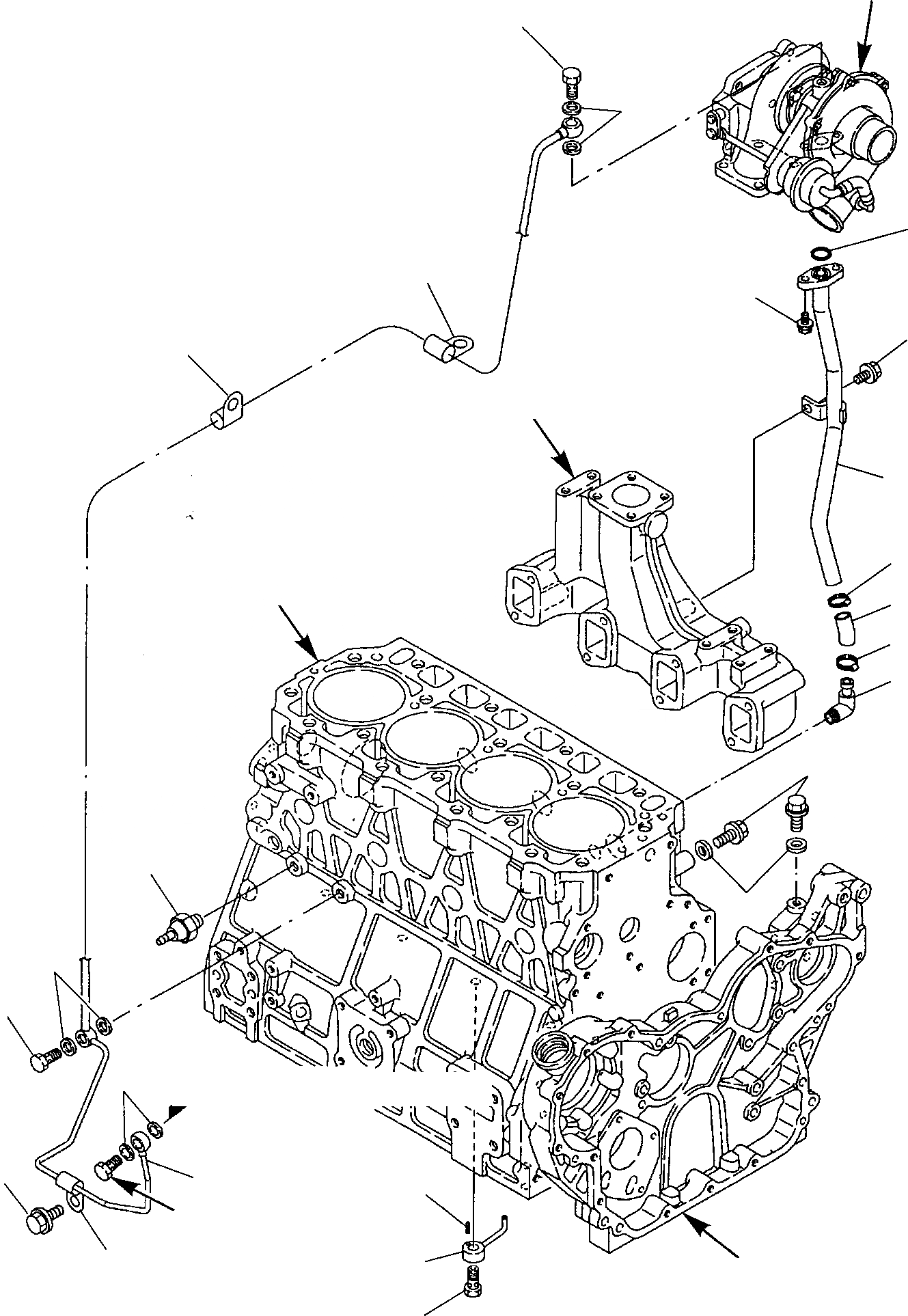 Схема запчастей Komatsu WB93R-2 - СИСТЕМА СМАЗКИ МАСЛ. ЛИНИЯ ДВИГАТЕЛЬ