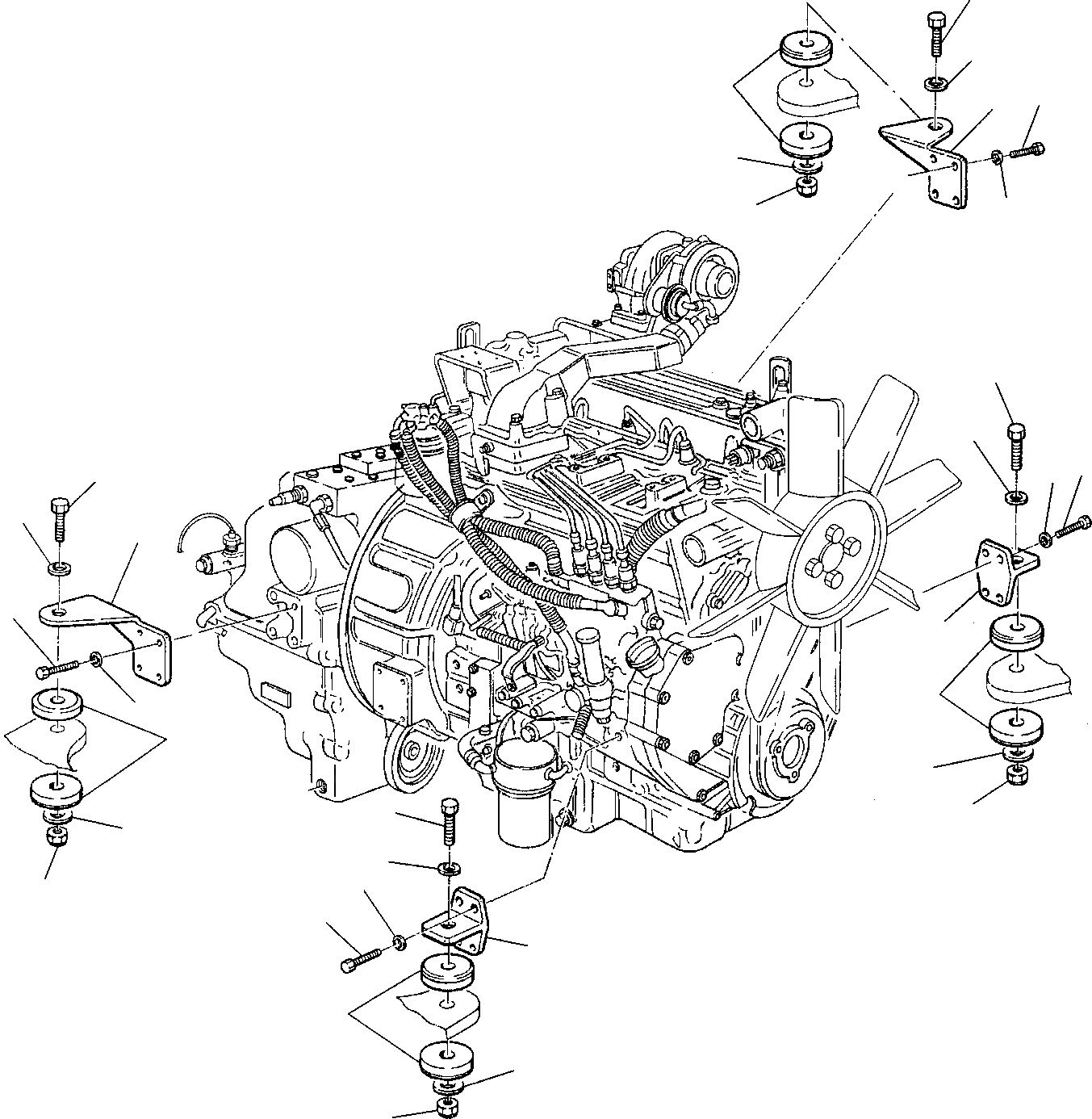 Схема запчастей Komatsu WB93R-2 - КРЕПЛЕНИЕ ДВИГАТЕЛЯ КОМПОНЕНТЫ ДВИГАТЕЛЯ И ЭЛЕКТРИКА