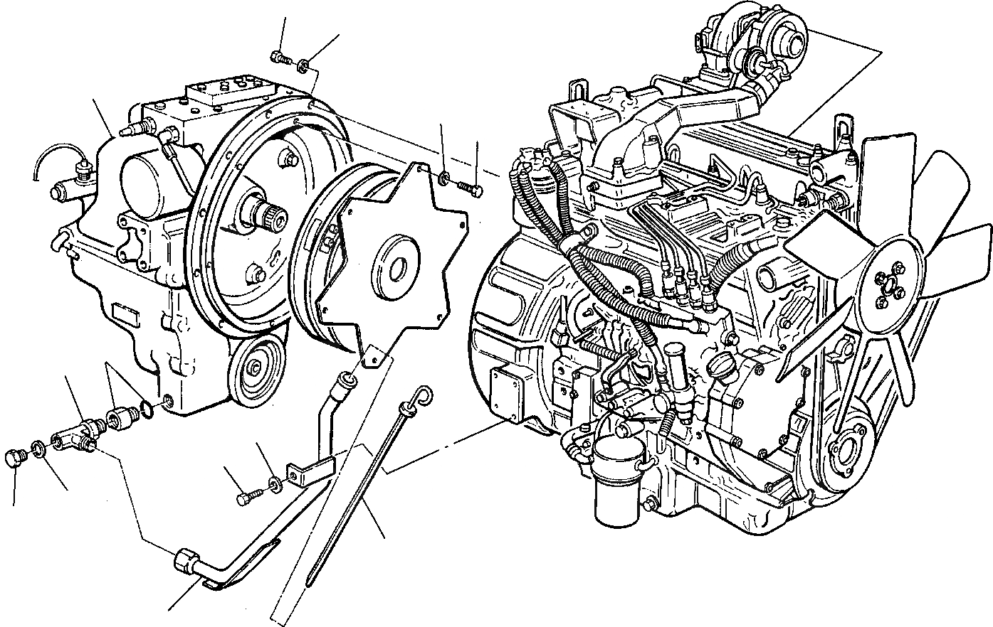 Схема запчастей Komatsu WB93R-2 - ДВИГАТЕЛЬ И ПЕРЕДАЧА МОМЕНТА КОМПОНЕНТЫ ДВИГАТЕЛЯ И ЭЛЕКТРИКА