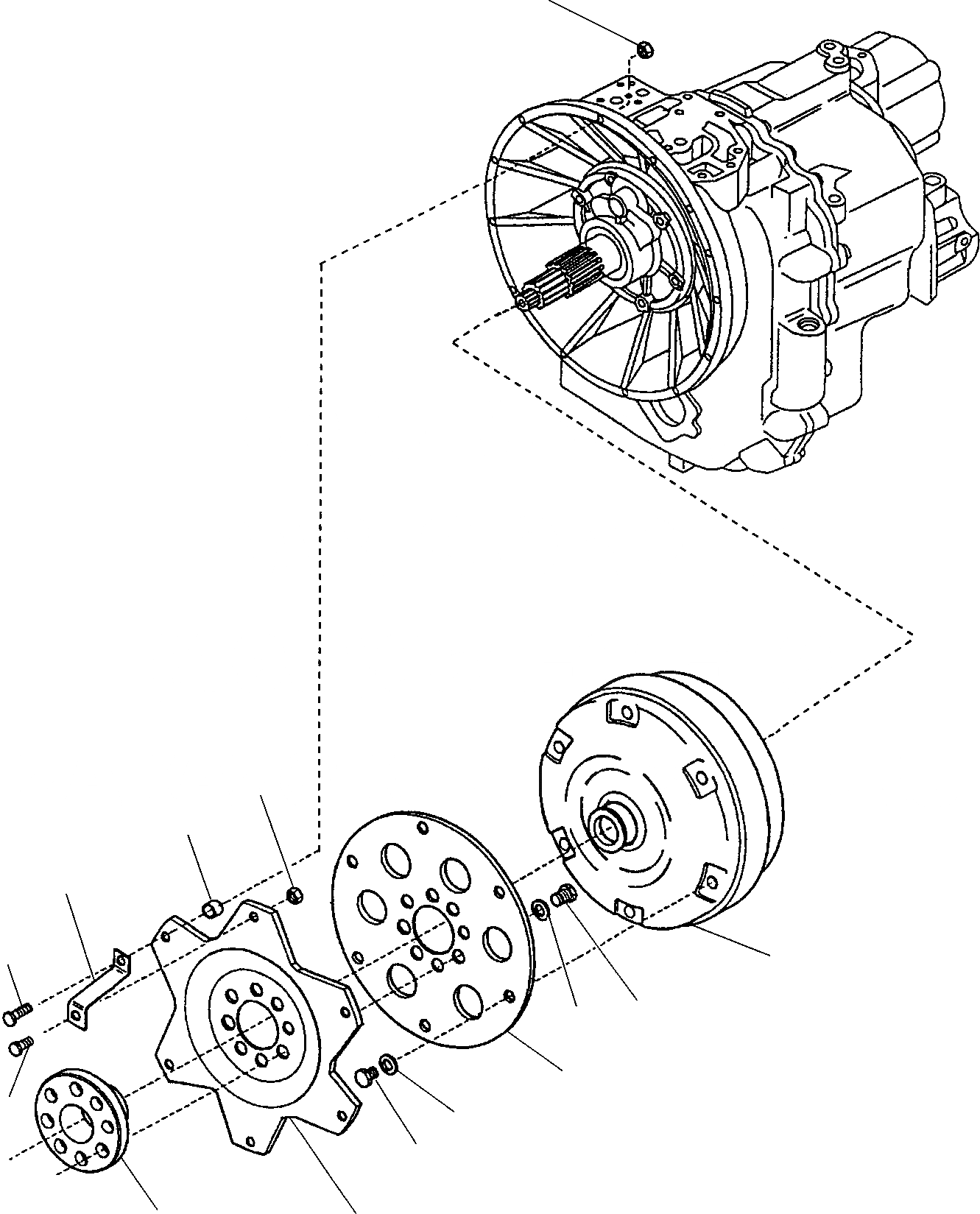 Схема запчастей Komatsu WB93R-2 - ТРАНСМИССИЯ (WD) (/) РАМА