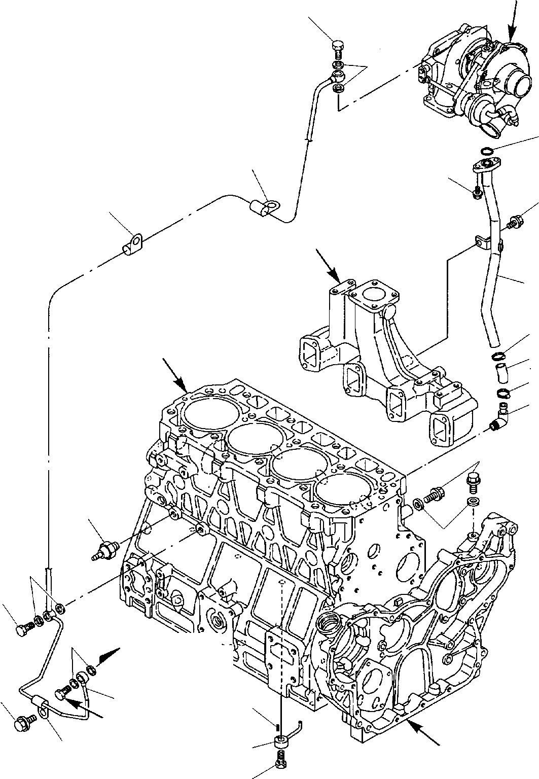 Схема запчастей Komatsu WB93R-2 - СИСТЕМА СМАЗКИ МАСЛ. ЛИНИЯ ДВИГАТЕЛЬ