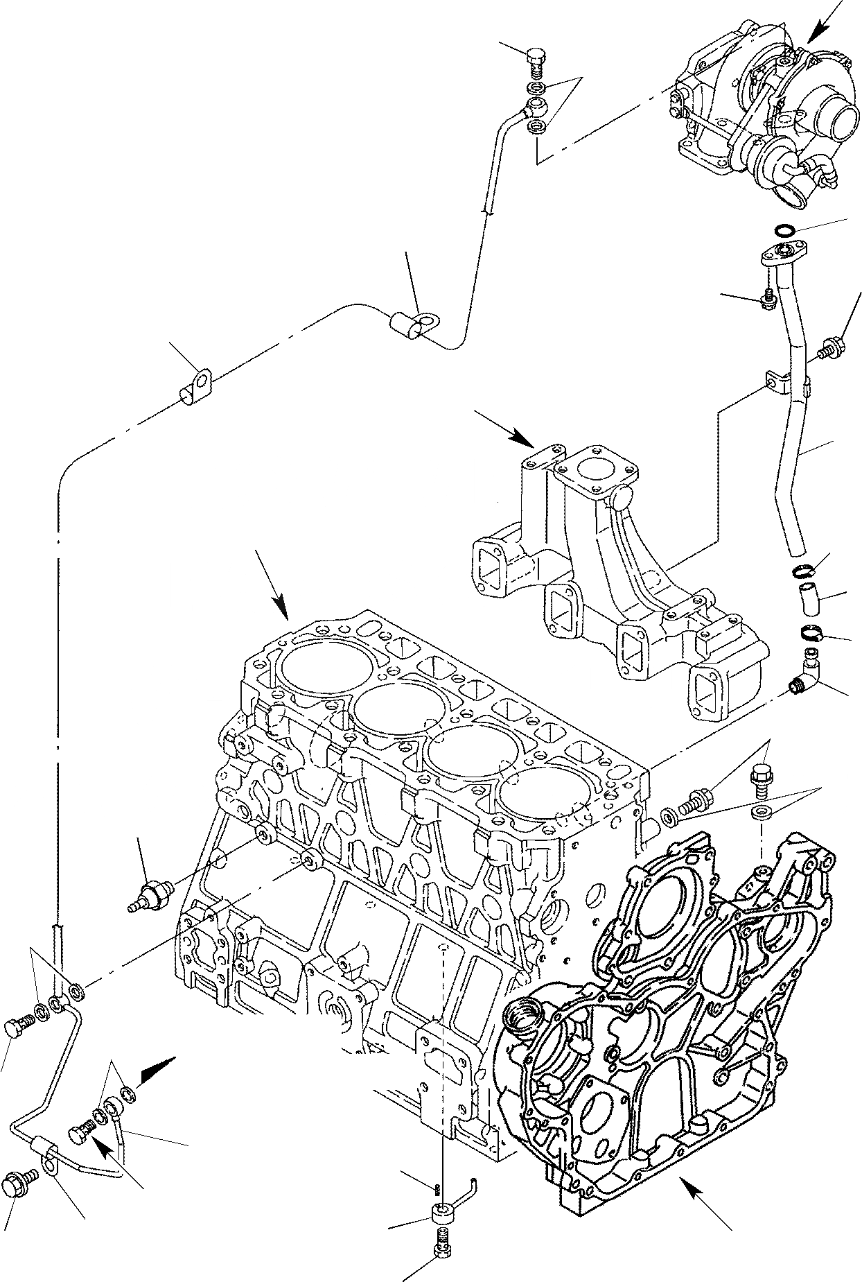 Схема запчастей Komatsu WB93R-2 - СИСТЕМА СМАЗКИ МАСЛ. ЛИНИЯ ДВИГАТЕЛЬ