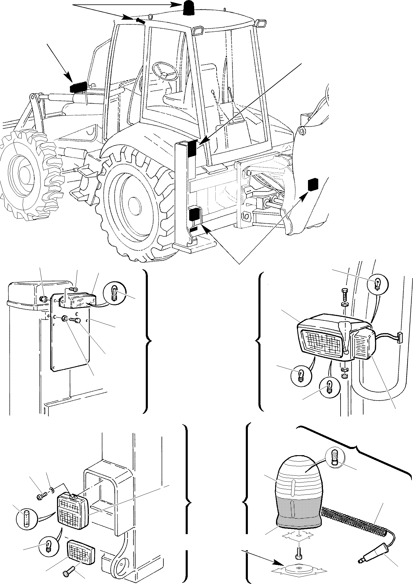 Схема запчастей Komatsu WB93R-2 - ЭЛЕКТРИКА (/) КОМПОНЕНТЫ ДВИГАТЕЛЯ И ЭЛЕКТРИКА