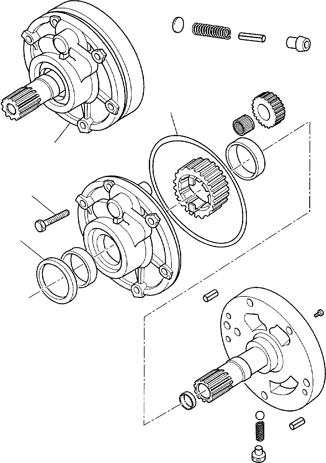 Схема запчастей Komatsu WB93R-2 - ТРАНСМИССИЯ (WD) (/) РАМА